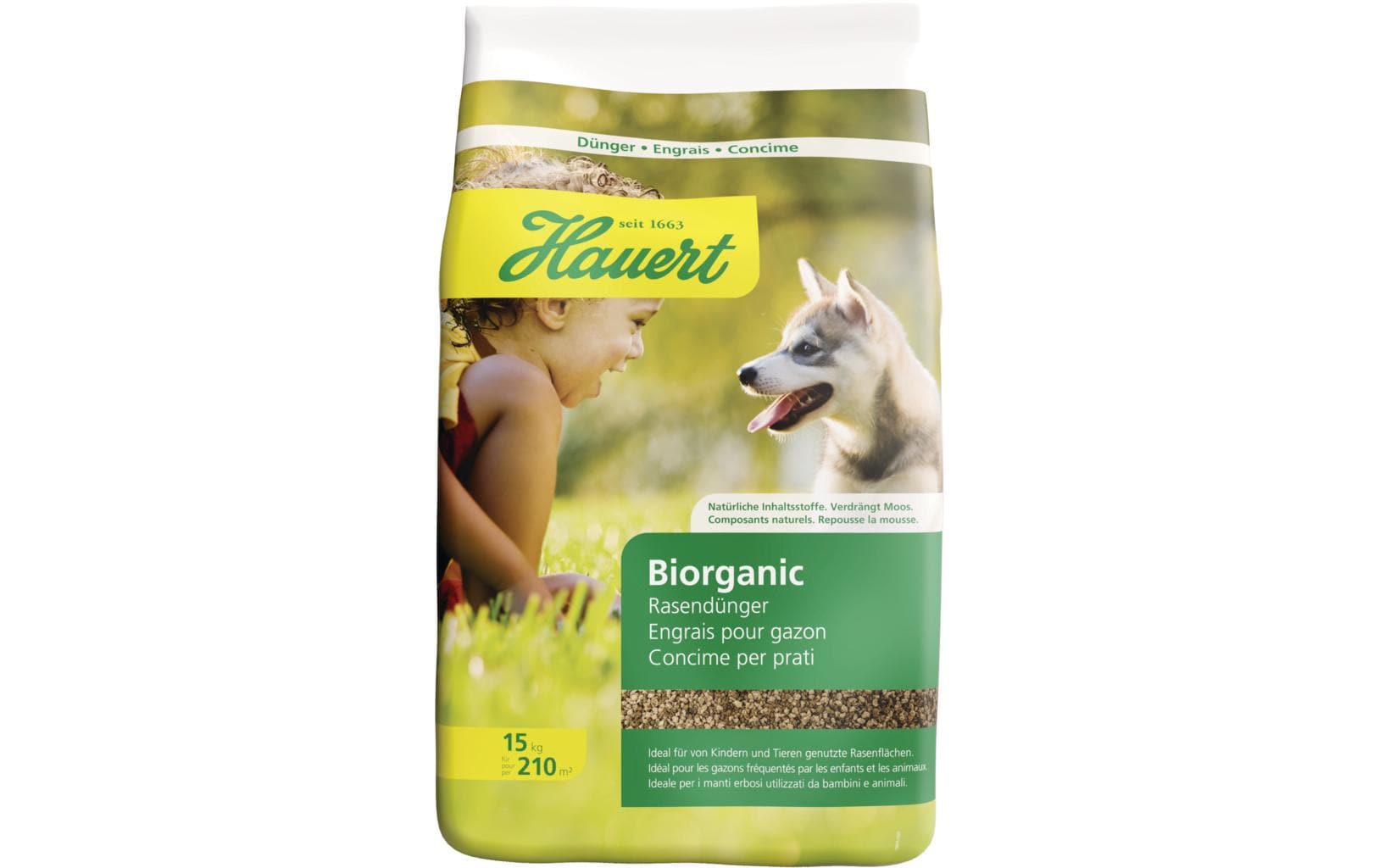 Hauert Biorganic Rasendünger – für Rasen – 15 kg