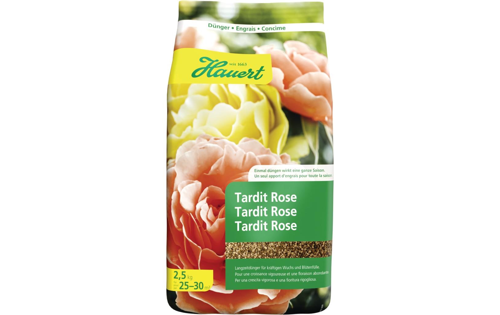 Hauert Mehrnährstoffdünger, Tardit, 2,5 kg, Granulat – für Rosen – 1 Tasche