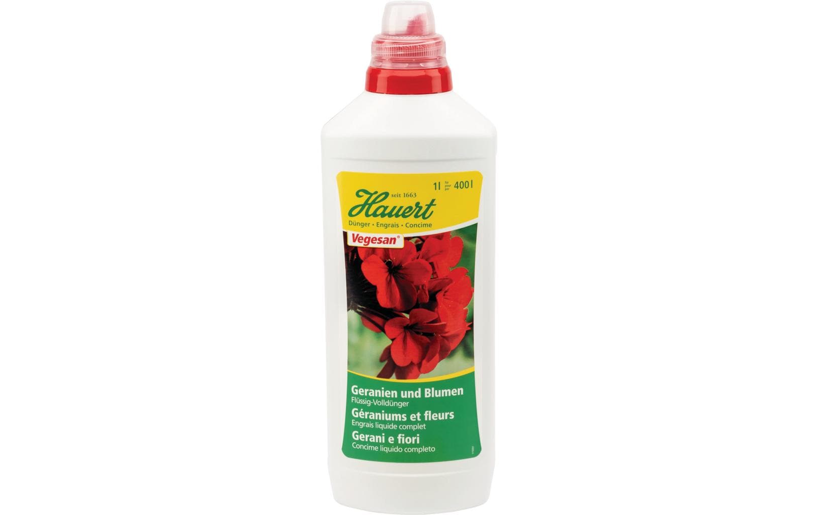 Hauert Mehrnährstoffdünger Flüssig, Konzentrat – für Blumen, Geranien, Pflanzen – 1 l, 1 Flasche