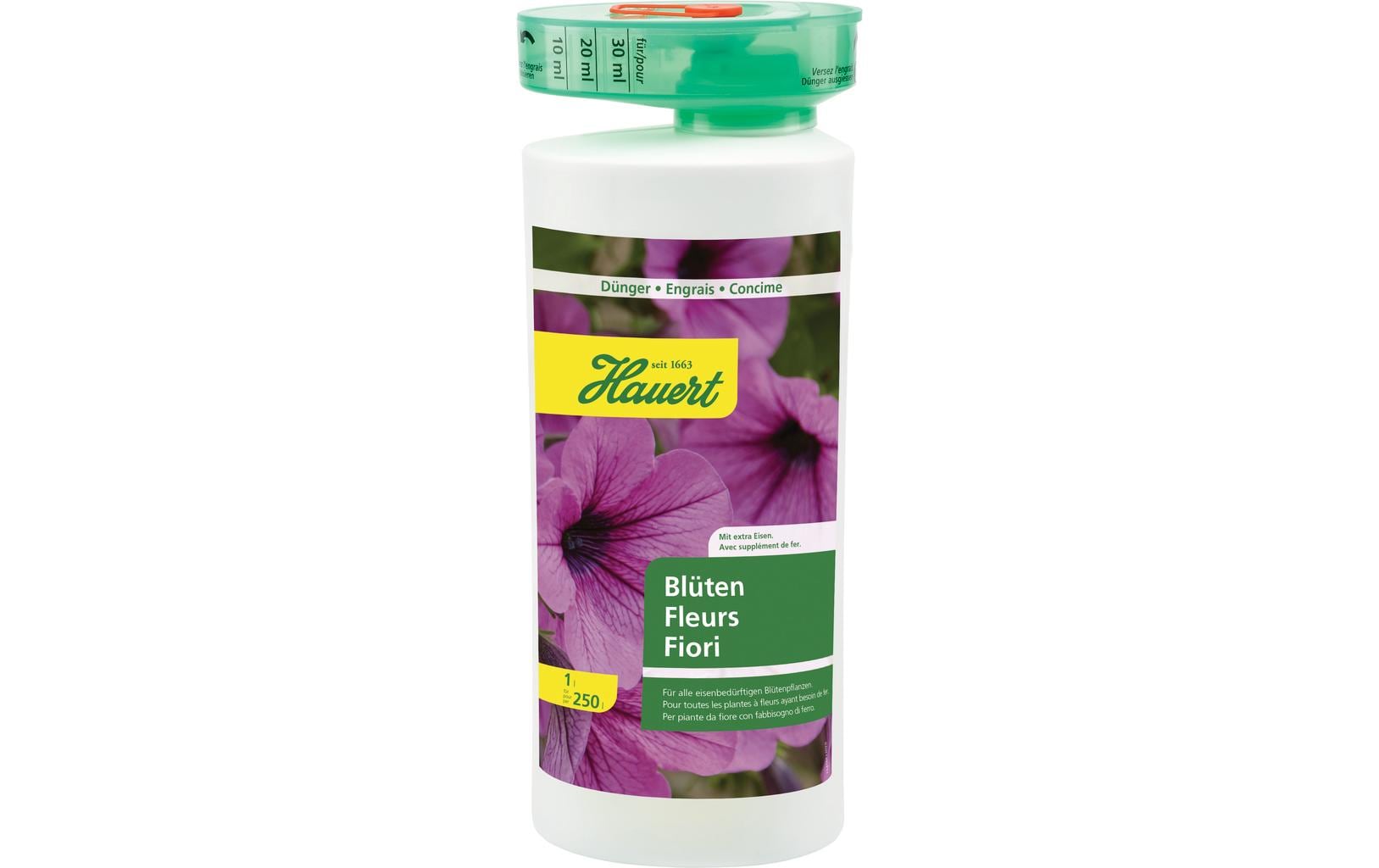 Hauert Mehrnährstoffdünger – für Geranien & Blumen & Pflanzen – Flüssigkeit – 1 l