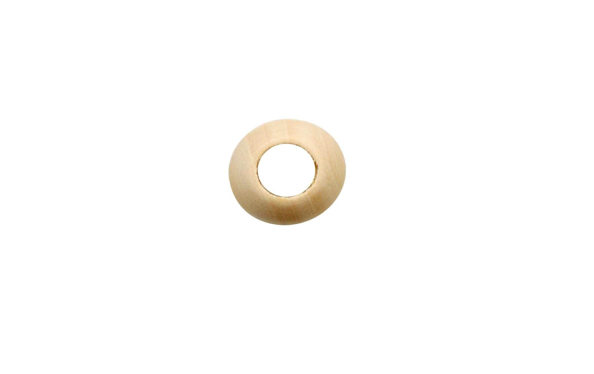 GLOREX Holzperlen, rund – natur – Ø 30 mm, Grossloch – 6 Stk.