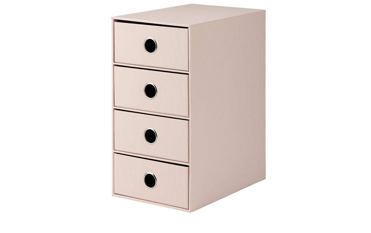 Rössler S.O.H.O. Schubladenelement – 4 Schubladen, mit Griff, Altrosa, Karton, B 250 × H 320 × T 175 mm