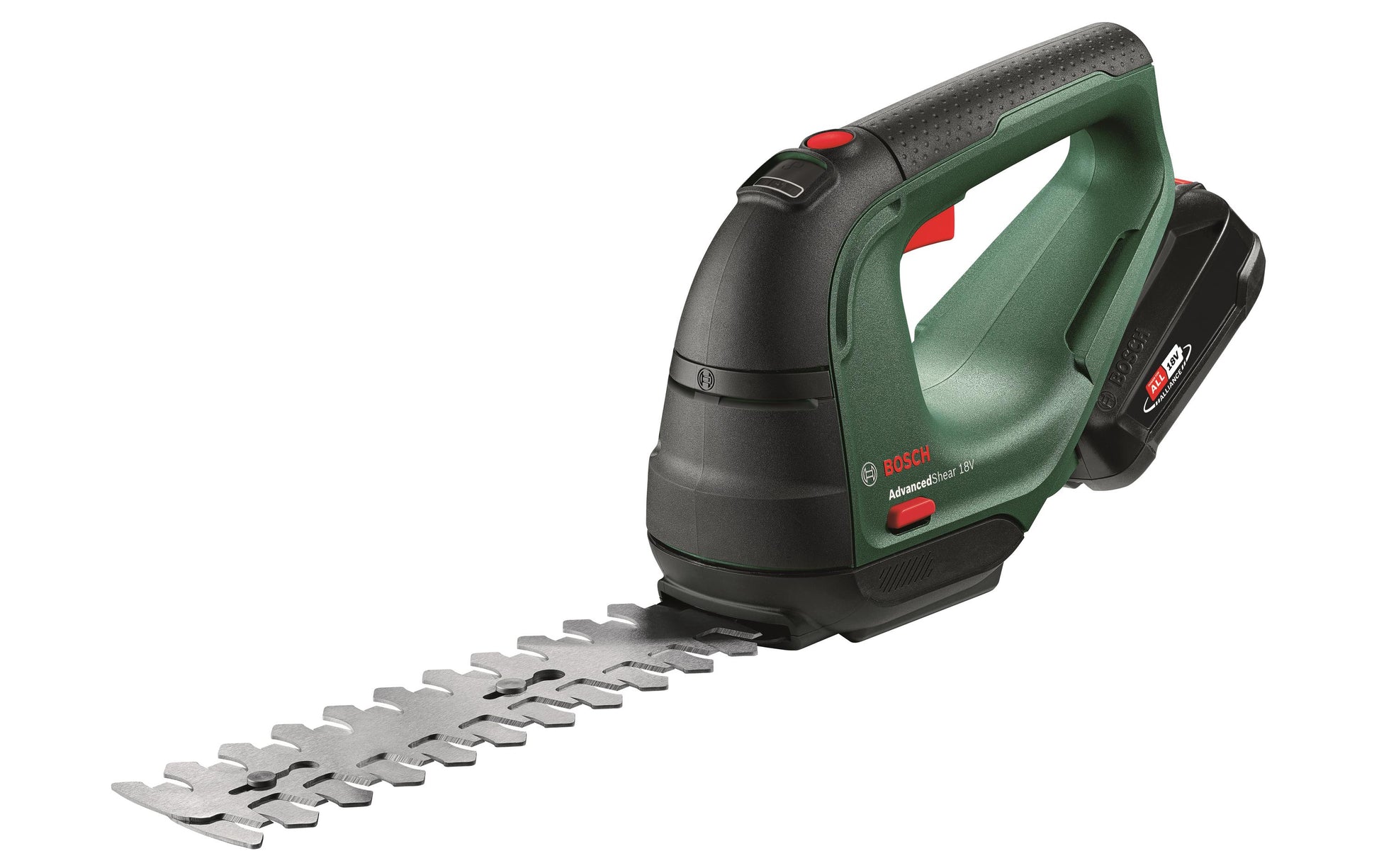 Bosch AdvancedShear 18 Akku-Gras- und Strauchschere – 18 V – Klingenbreite 100 mm – 2 Ah & Ladegerät