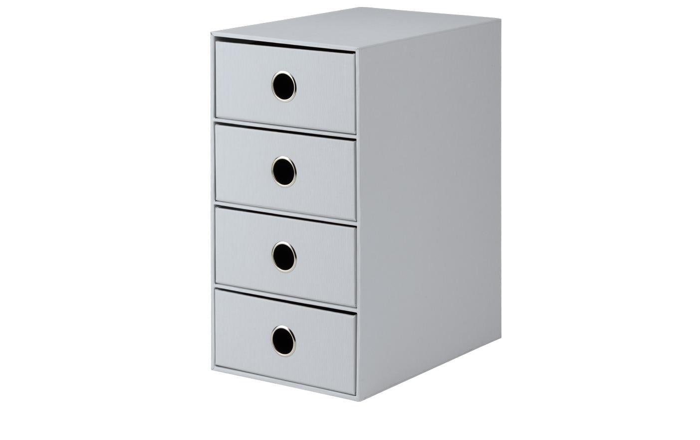 Rössler S.O.H.O. Schubladenelement – 4 Schubladen, Grau, Karton, B 250 × H 320 × T 175 mm