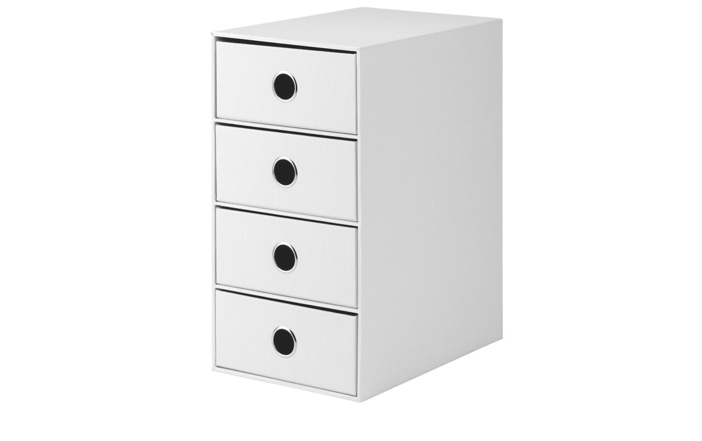Rössler S.O.H.O. Schubladenelement – 4 Schubladen, Weiss, Karton, B 250 × H 320 × T 175 mm