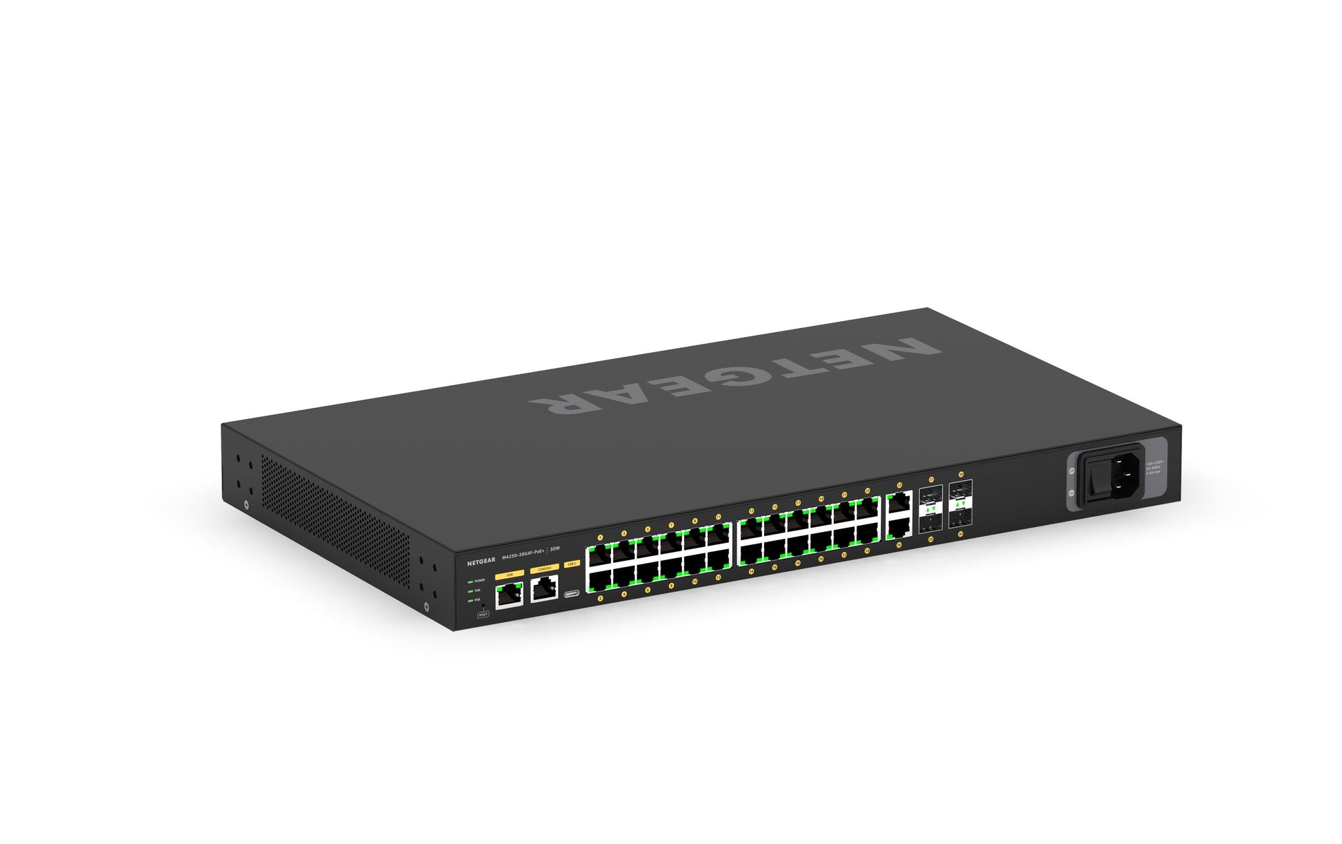 NETGEAR GSM4230P-100EUS – Managed Switch – 30×GbE, 4×SFP, L2/L3, PoE+ 300 W, 1U