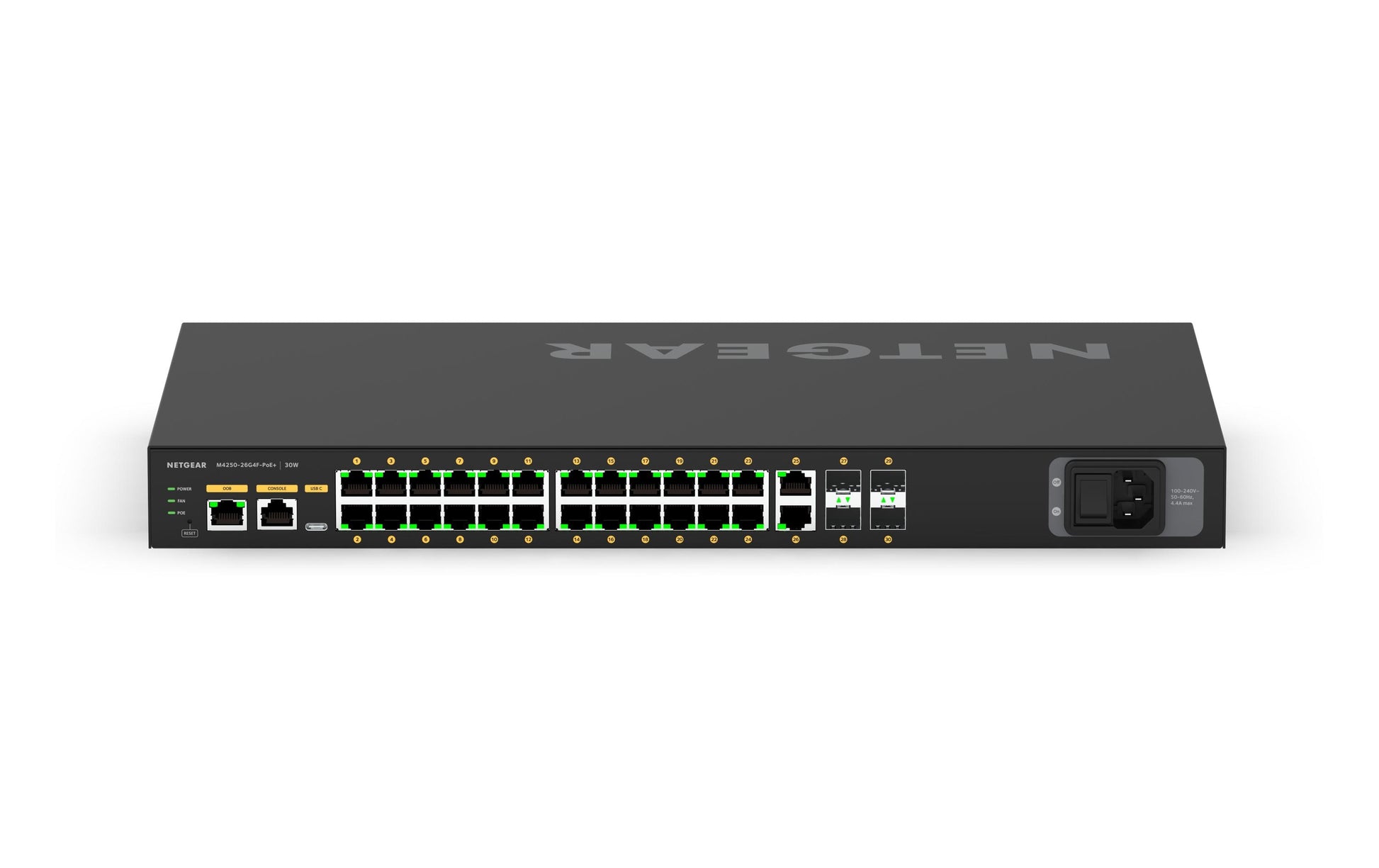 NETGEAR GSM4230P-100EUS – Managed Switch – 30×GbE, 4×SFP, L2/L3, PoE+ 300 W, 1U