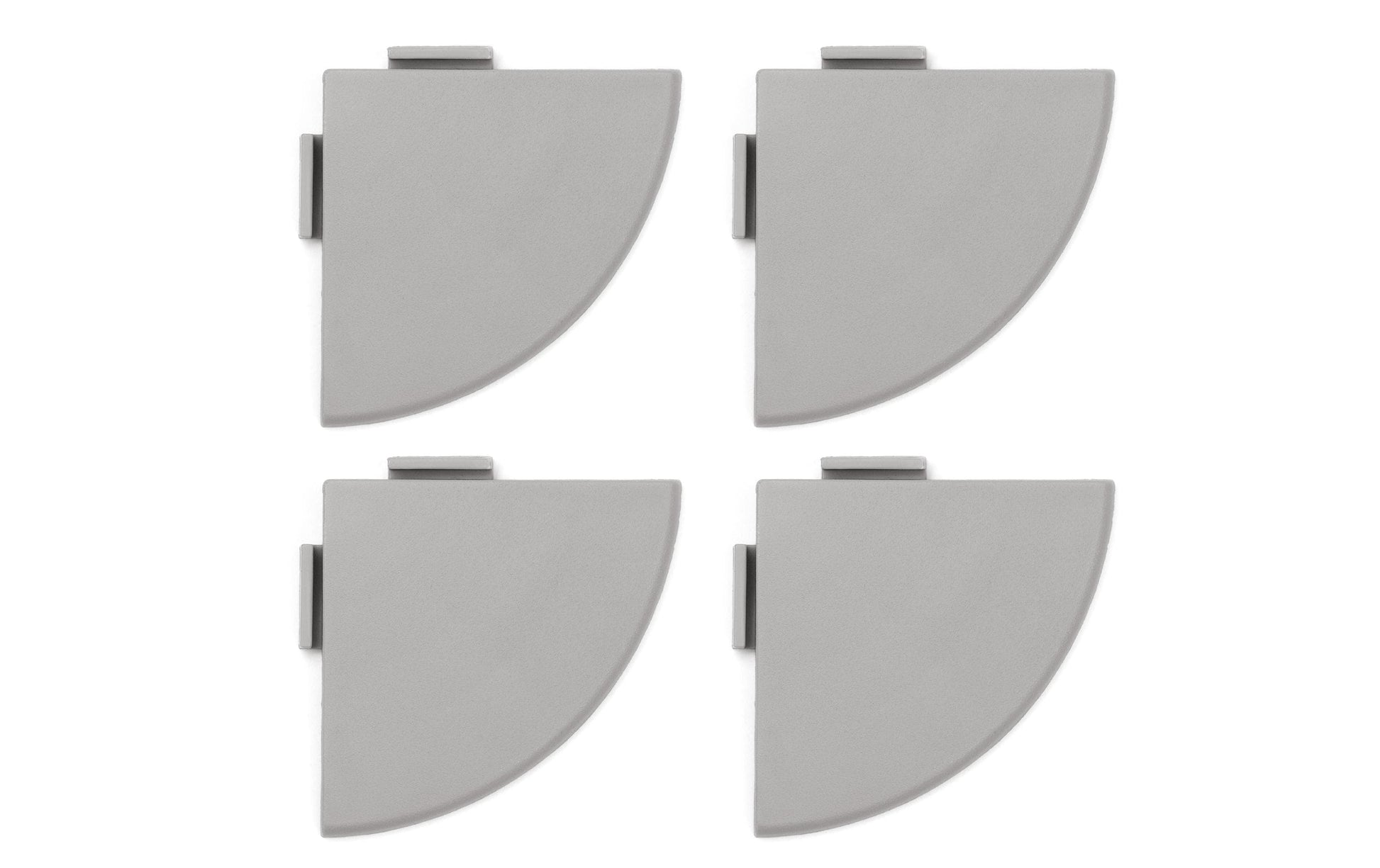 Bergo Bodenfliesen Abschlussecke UNIQUE – 5,5 × 5,5 cm, Kunststoff, Grau, Klickverbindung, 4 Stk.
