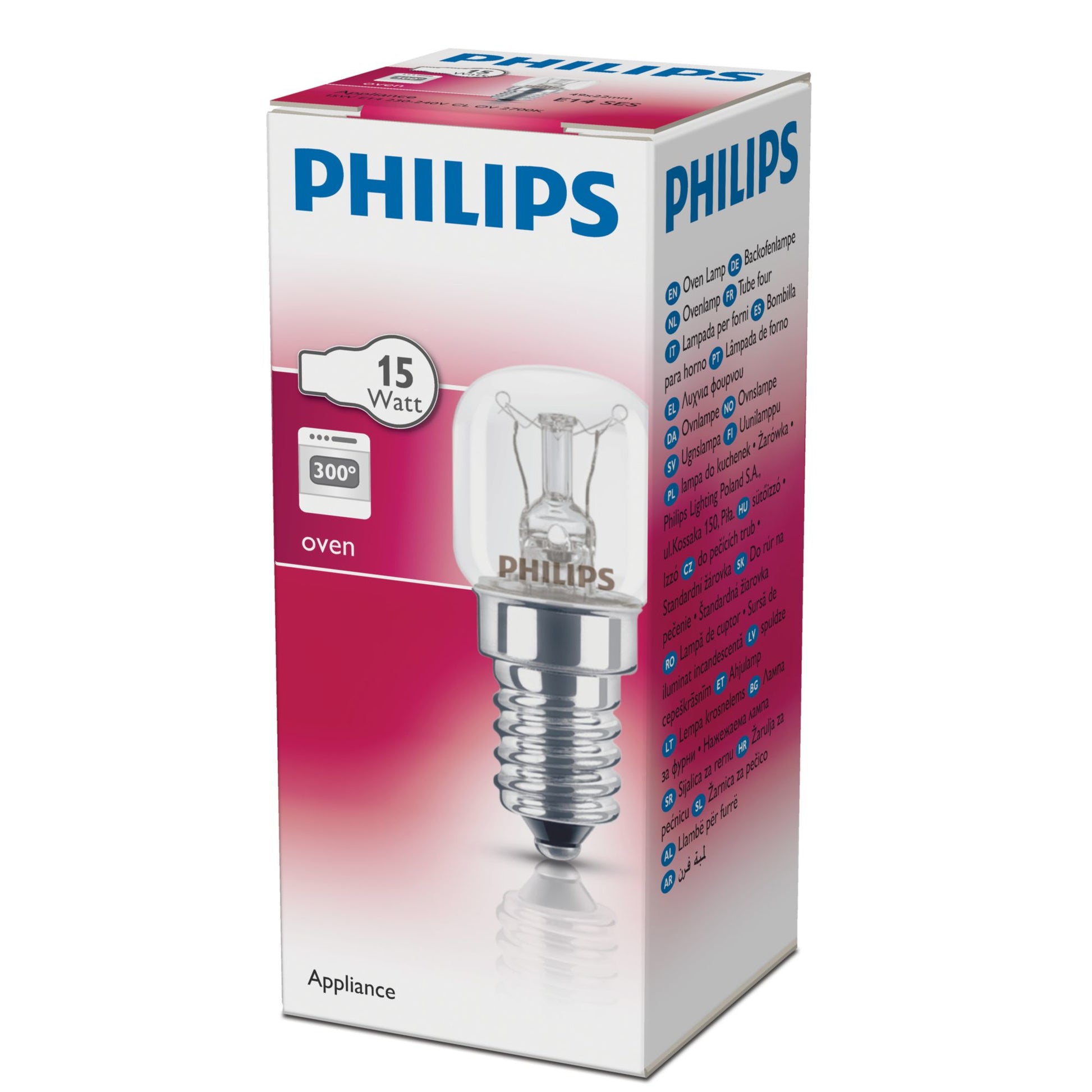 Philips by Signify Backofenlampe E14 – Warmweiss 2700 K, 90 lm, 15 W, dimmbar