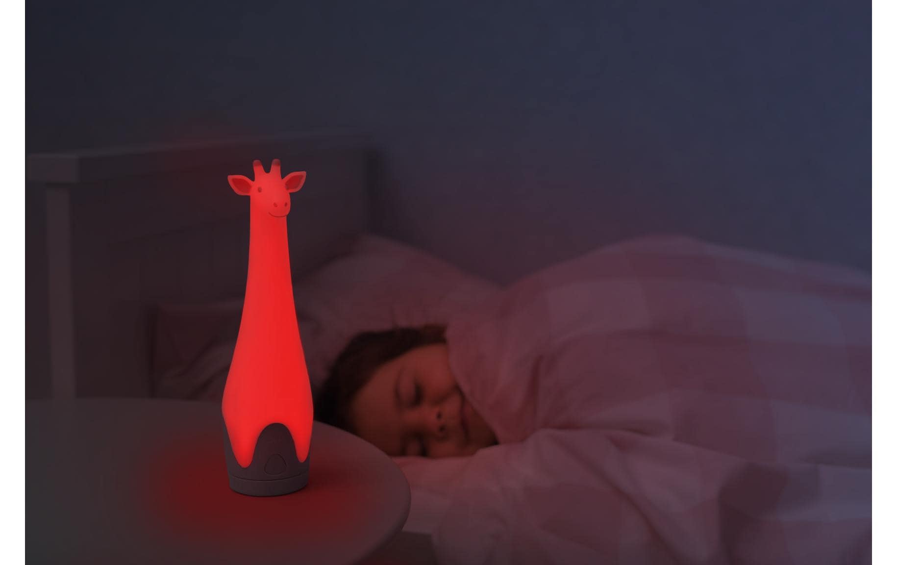 ZAZU Nachtlicht Gina – Ø 7 × 19 cm, RGB, Akku/USB, Grau, Abschaltautomatik 30 min