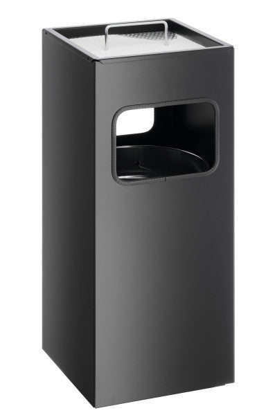 Durable Papierkorb mit Aschenbecher – 333101, 17 l, Schwarz
