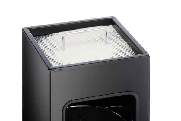 Durable Papierkorb – 17 l – Metall, Anthrazit, mit Ascher – B × H × T 250 × 620 × 250 mm