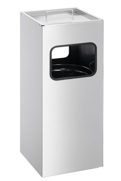 Durable Papierkorb – 17 l – Metall, Anthrazit, mit Ascher – B × H × T 250 × 620 × 250 mm