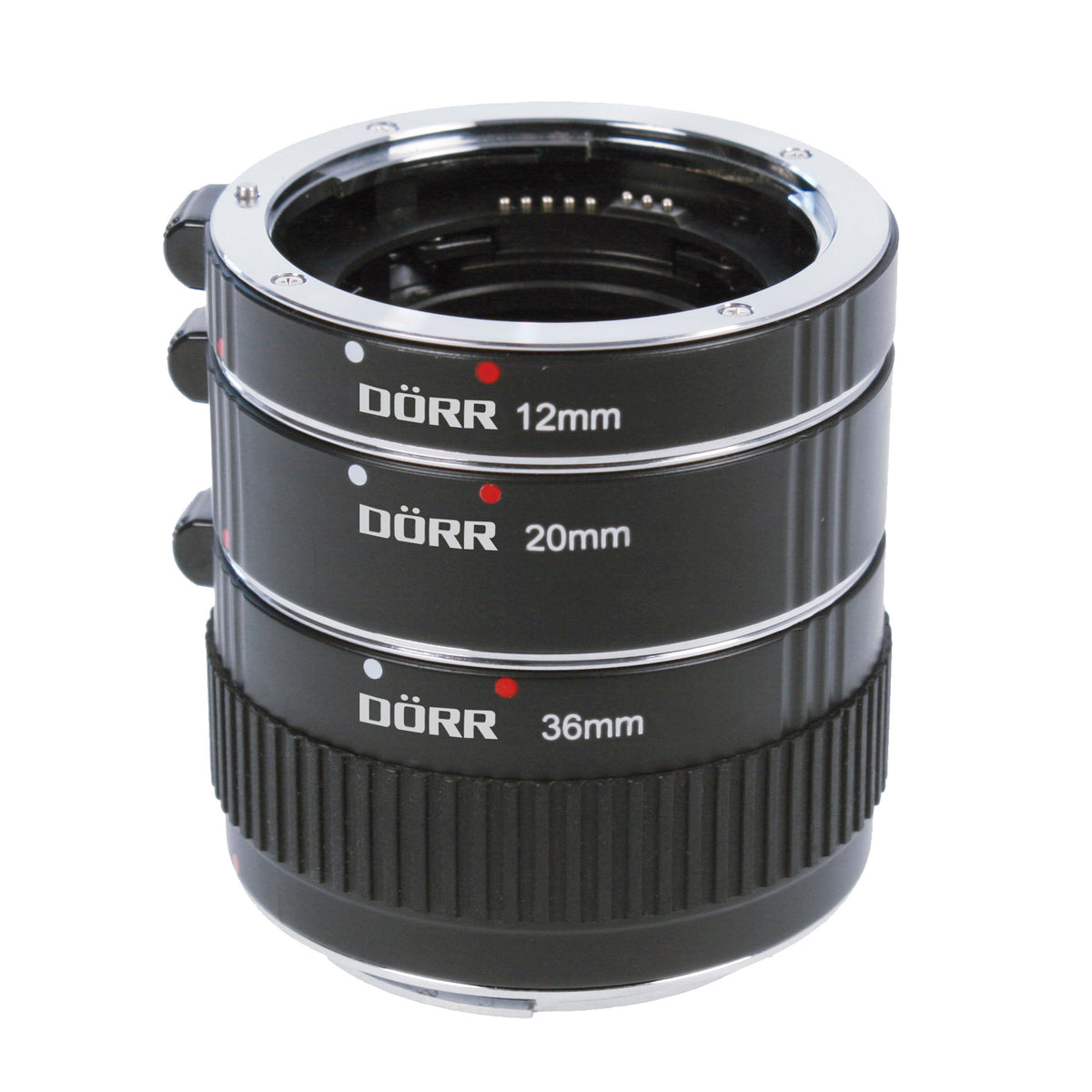 Dörr 323021 Zwischenringsatz – 12, 20, 36 mm – für Sony – Schwarz
