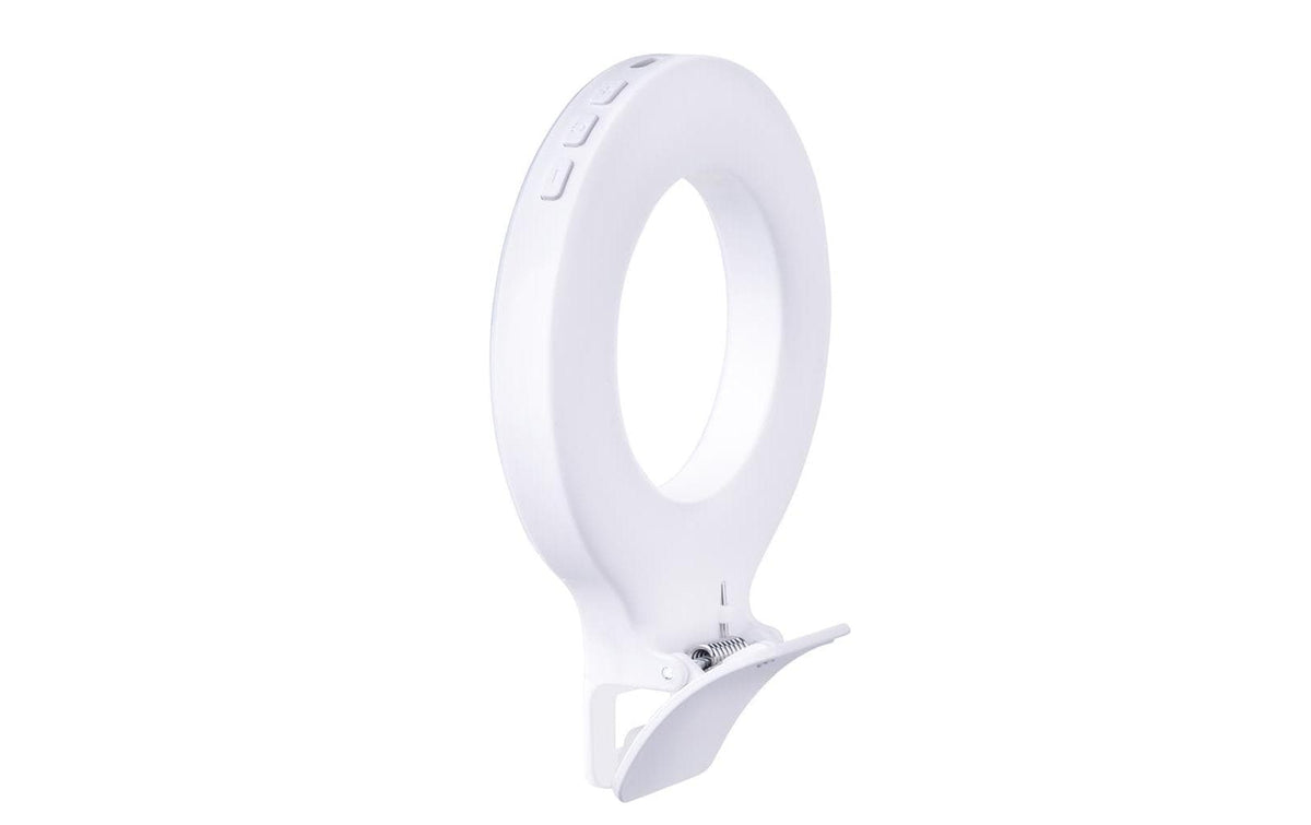 Dörr Ringlicht SLR-9 – 95 × 55 mm – dimmbar, 3 Stufen, Smartphone-Halter, Kunststoff, schwarz