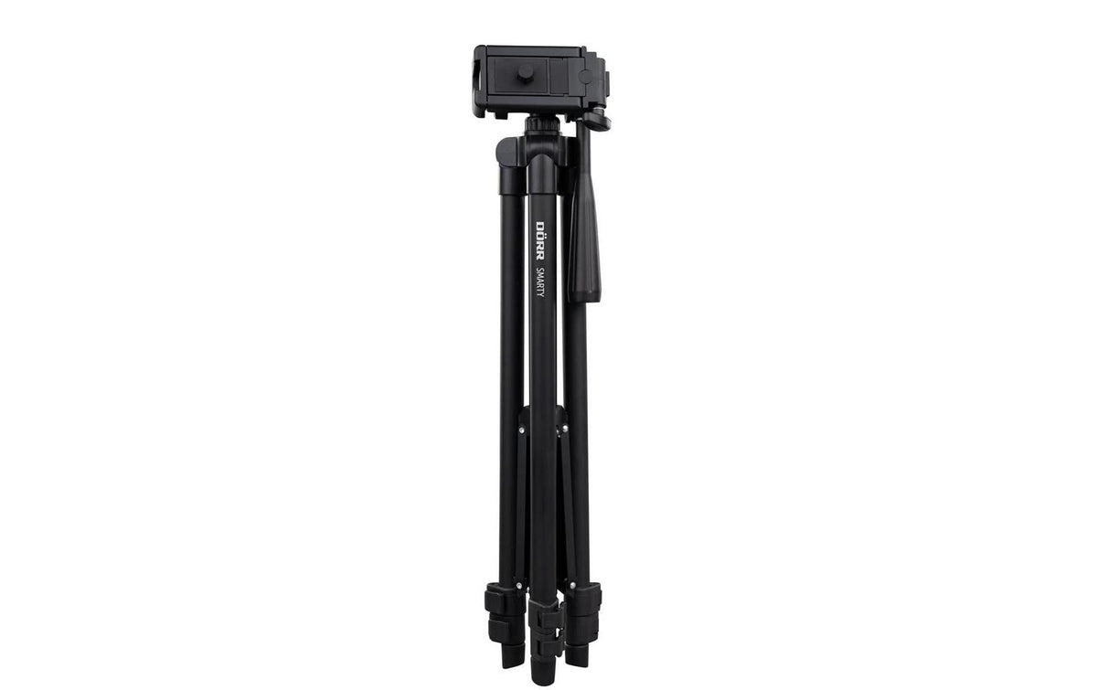 Dörr Smarty Stativ – 112 cm, 3 kg Belastbarkeit, 3 Sektionen, Aluminium, 3-Wege-Kopf, 1/4" Gewinde – Schwarz
