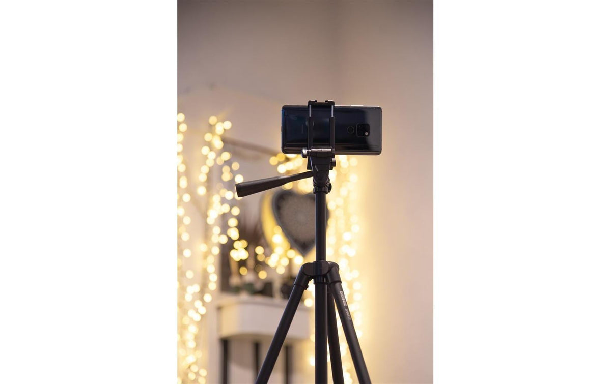 Dörr Smarty Stativ – 112 cm, 3 kg Belastbarkeit, 3 Sektionen, Aluminium, 3-Wege-Kopf, 1/4" Gewinde – Schwarz