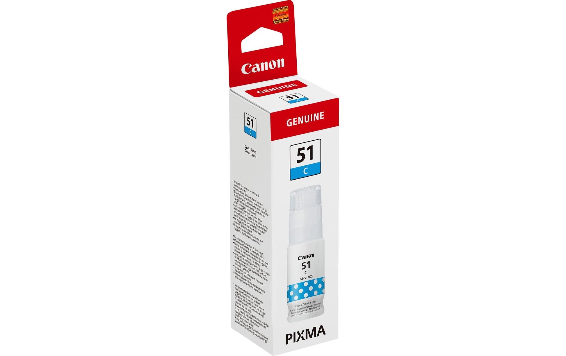 Canon Tintenpatrone GI-51, cyan, ca. 70 ml – für Inkjetdrucker und Multifunktionsgeräte