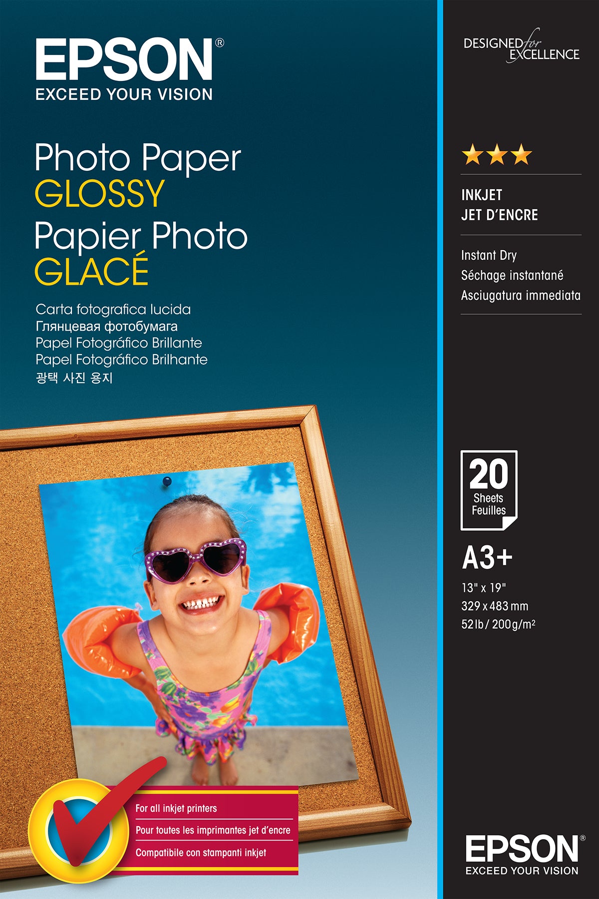 Epson Fotopapier – hochglänzend, A3+, 20 Blatt