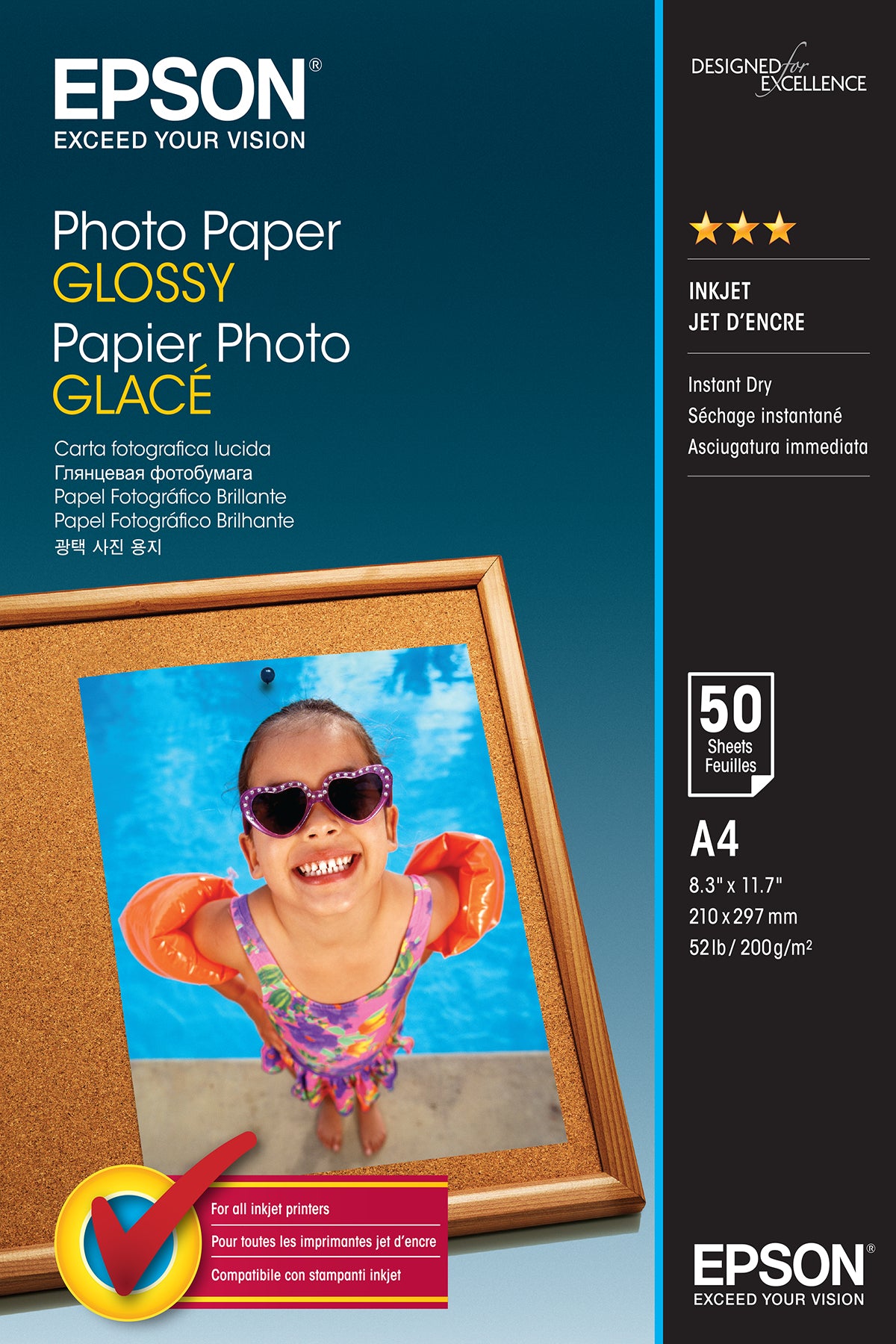 Epson Fotopapier – glänzend, A4, 50 Blatt