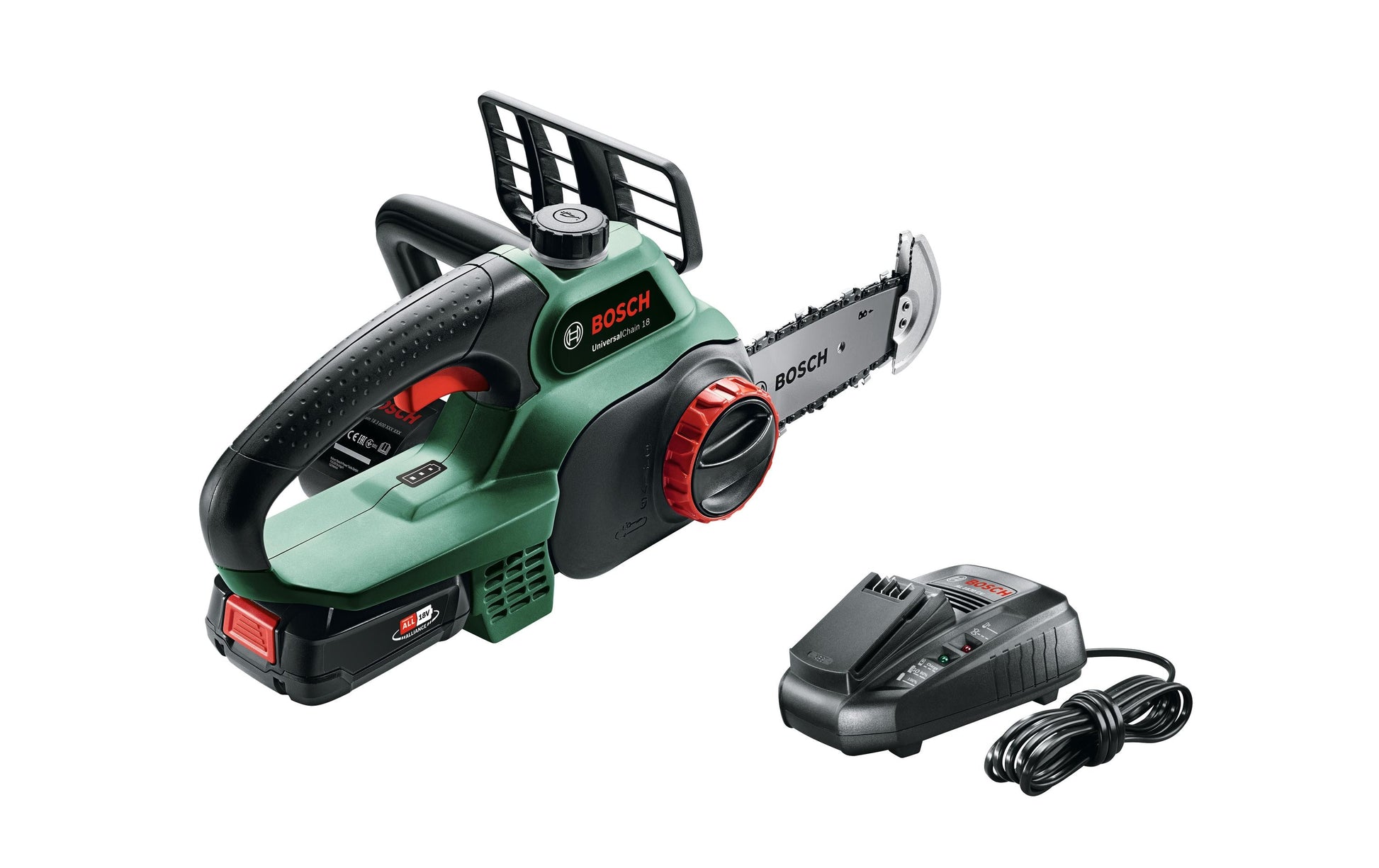 Bosch UniversalChain 18 Akku-Kettensäge – 18 V – Schwertlänge 200 mm – 2,5 Ah & Ladegerät – POWER FOR ALL