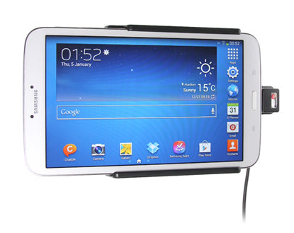 Brodit Fahrzeug-Dock für Samsung Galaxy Tab 3 8,0" – schwenkbar, Molex-Adapter – Schwarz