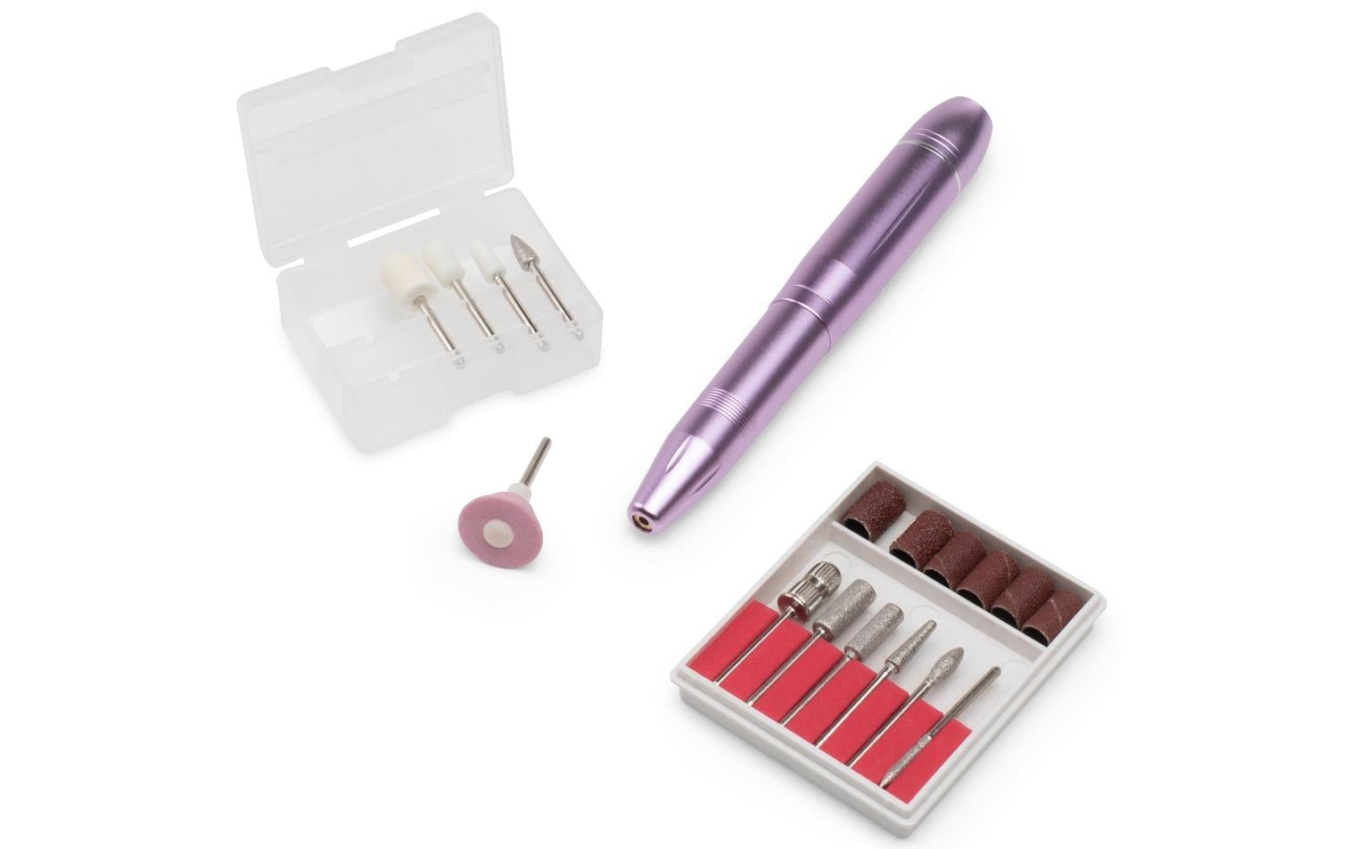 Rio Elektrischer Nagelpolierer – USB-betrieben, 20000 U/min – 11 Aufsätze – Violett – Aluminium