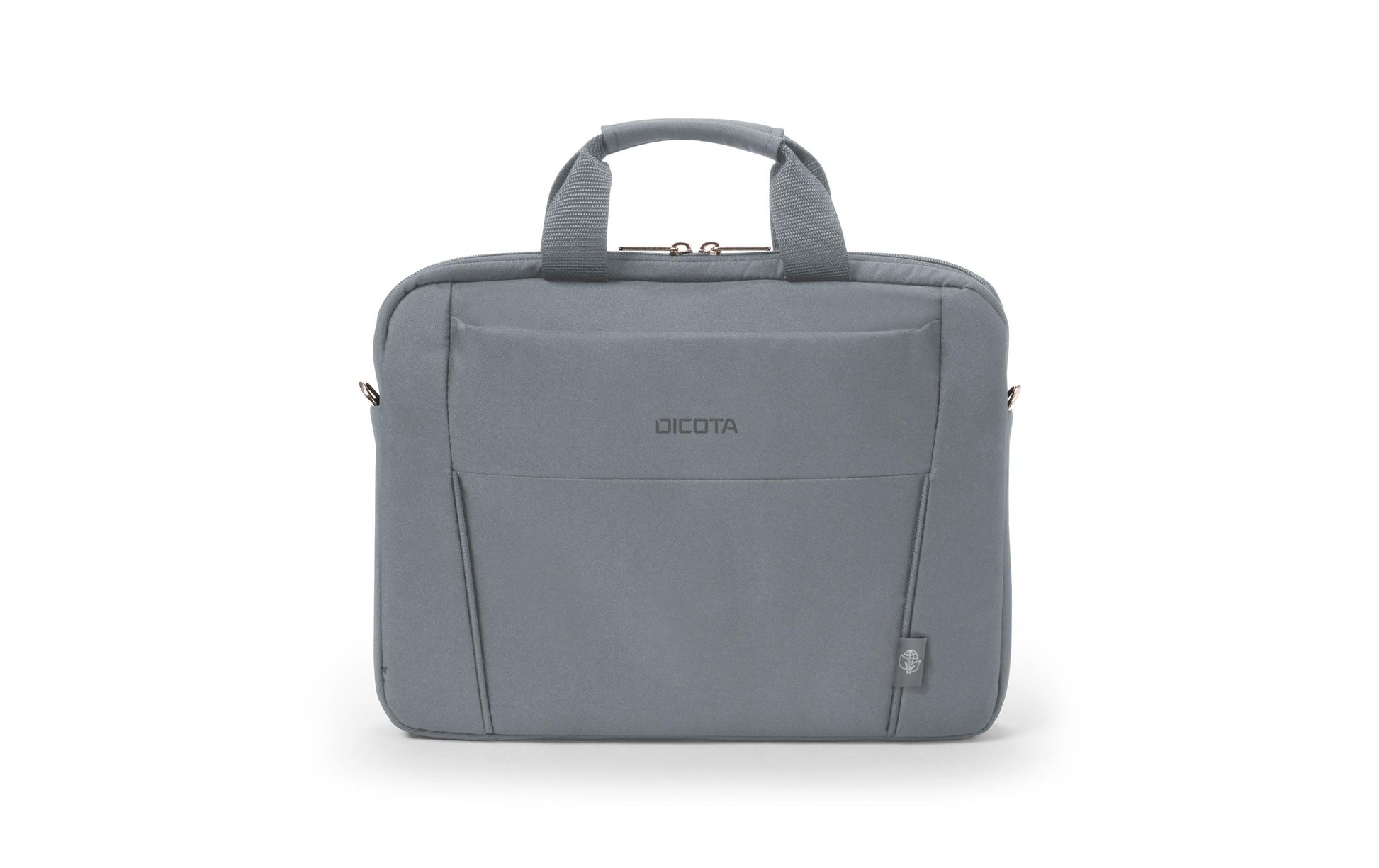 DICOTA Notebook-Tasche für bis 14,1" – abnehmbarer Schultergurt, aus recyceltem PET – Grau