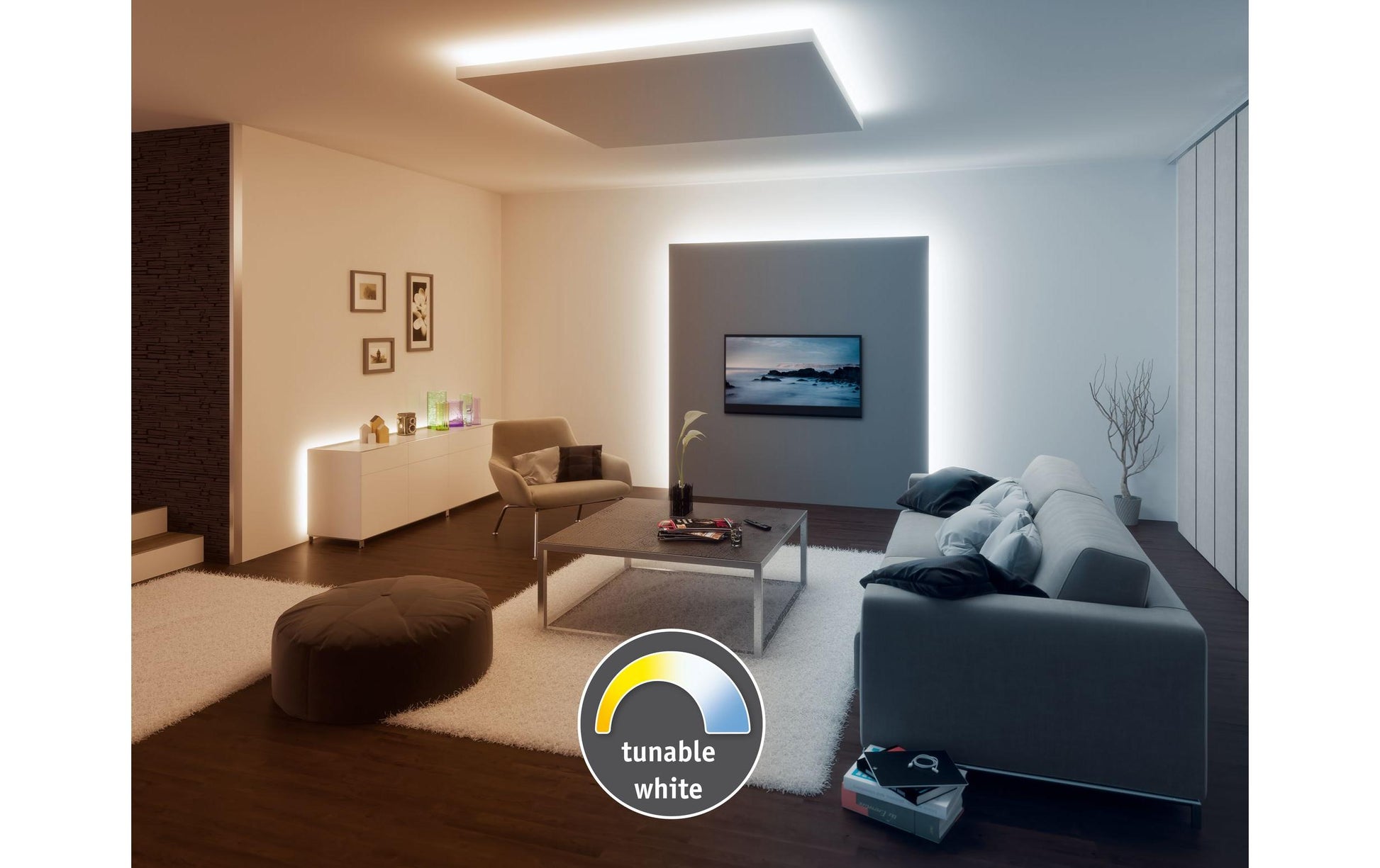Paulmann LED-Streifen Aussen – für Alexa, Google Assistant – dimmbar, Farbwechsel – Silber – Kunststoff