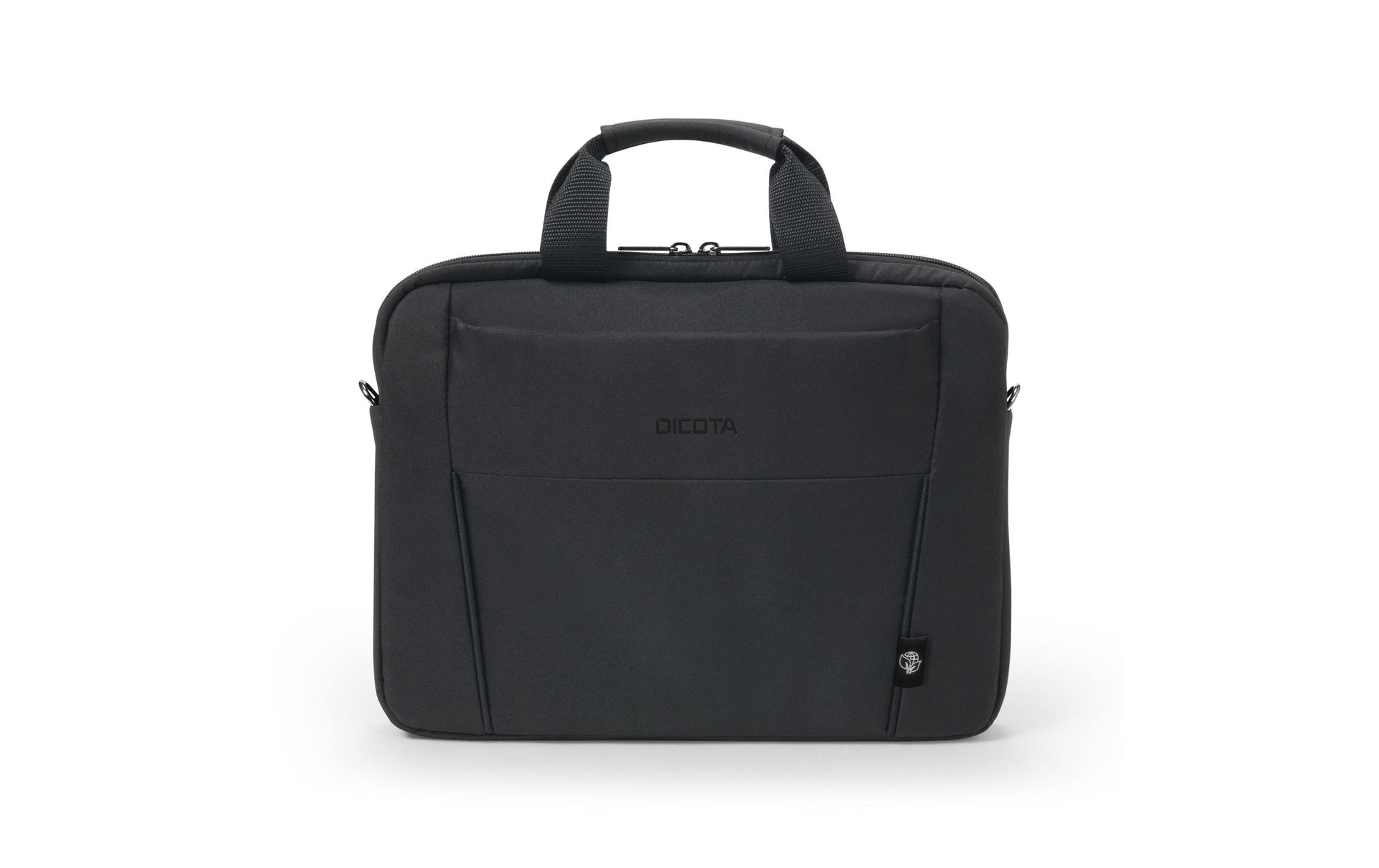 DICOTA Notebook-Tasche bis 14,1" – abnehmbarer Schultergurt, aus recyceltem PET – Schwarz