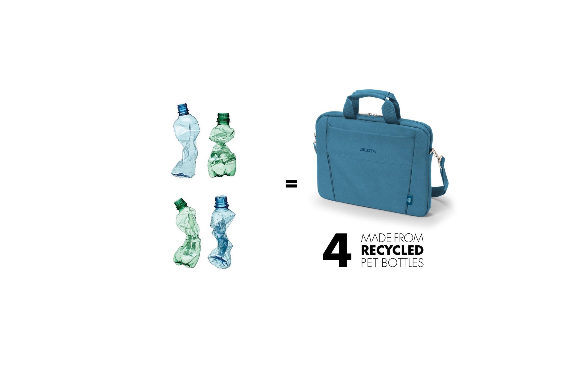 DICOTA Notebook-Tasche bis 14,1" – Handgriff, abnehmbarer Schultergurt – Blau