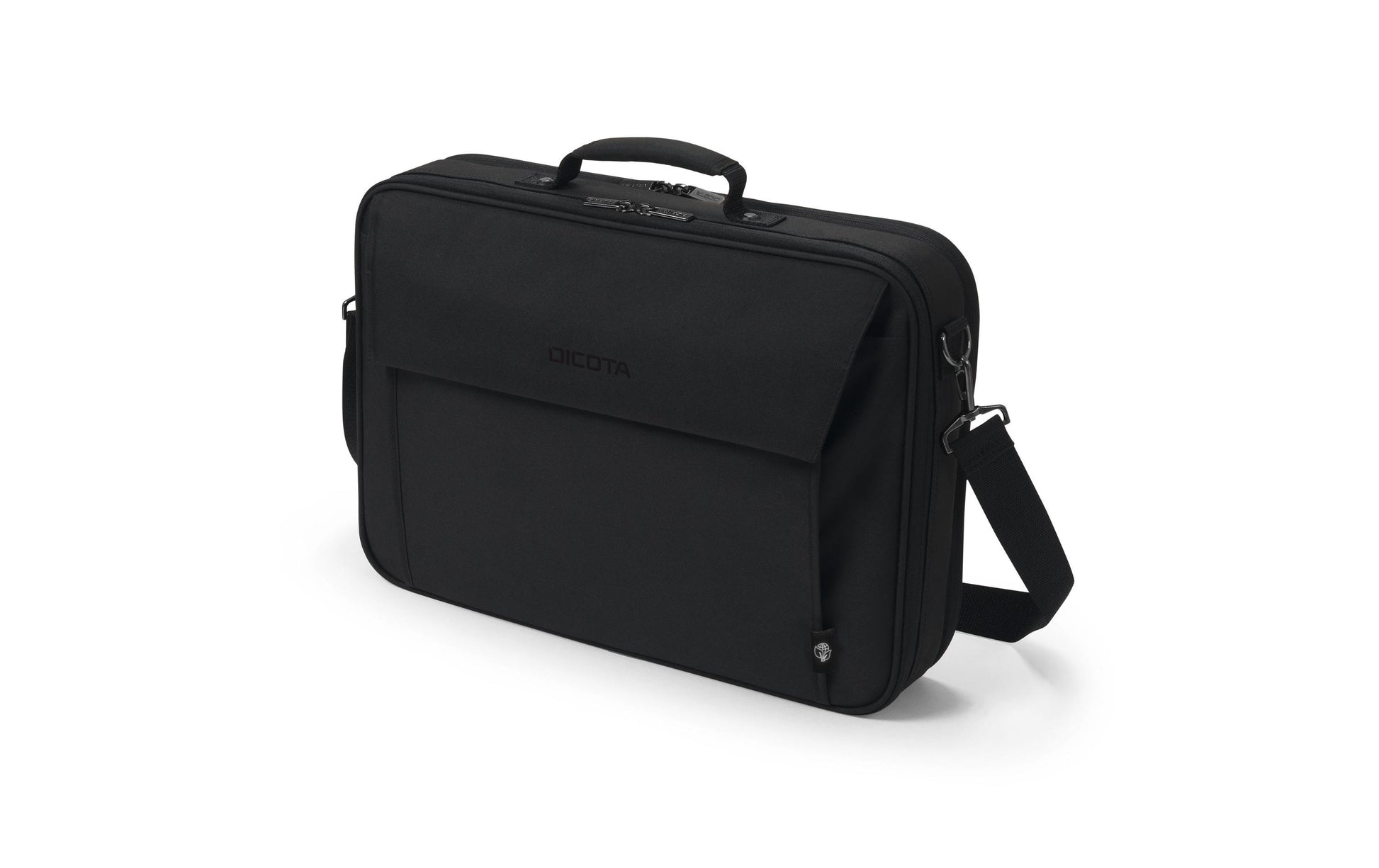 DICOTA Notebook-Tasche bis 15,6" – abnehmbarer Schultergurt, aus recyceltem PET – Schwarz