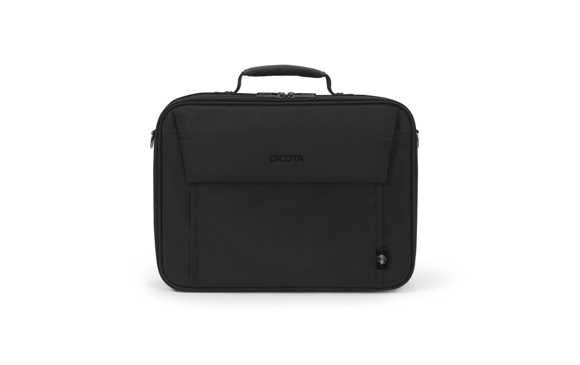 DICOTA Eco Multi BASE Notebook-Tasche bis 14,1" – Trolley-Band, abnehmbarer Schultergurt – Schwarz