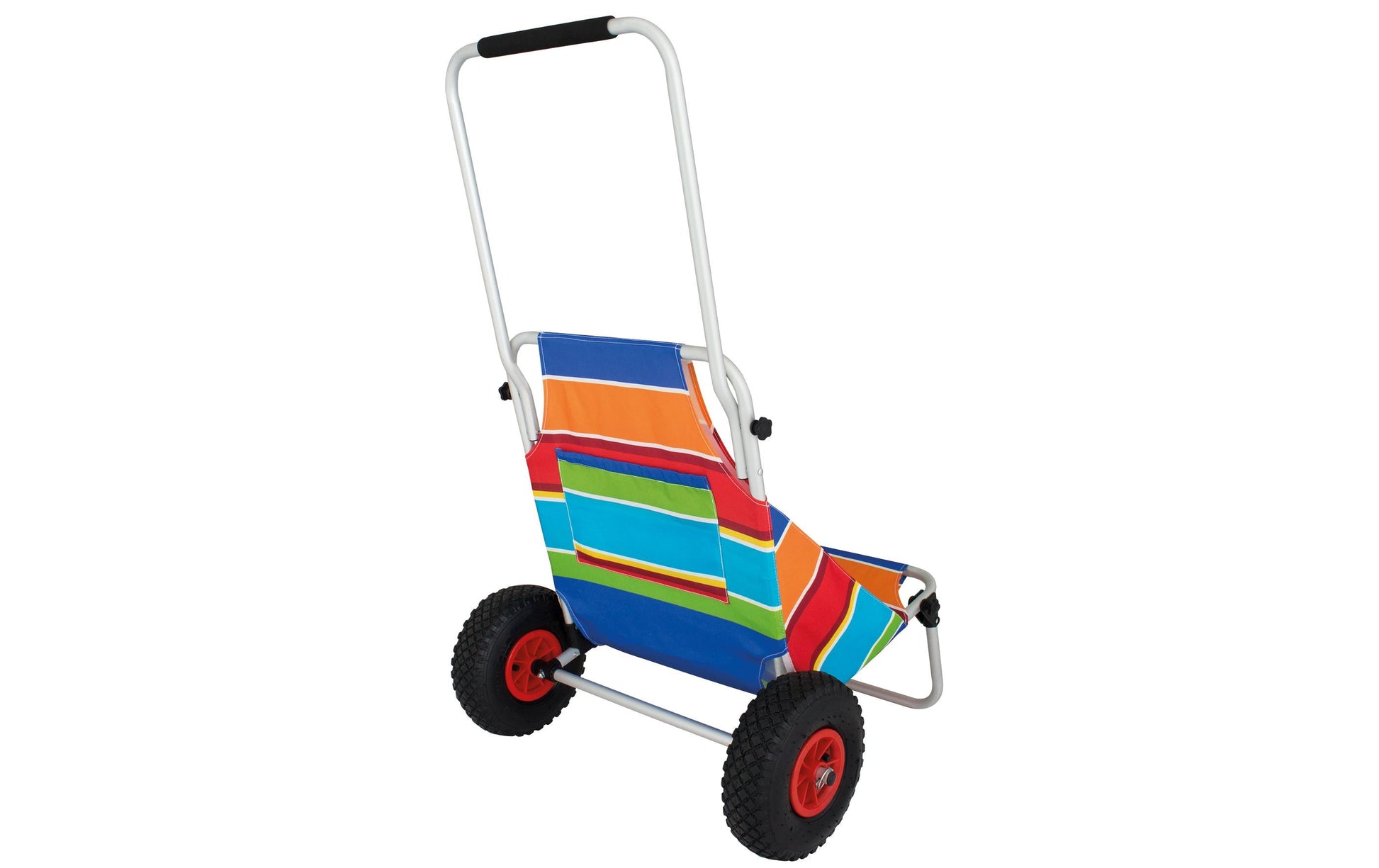 Eurotrail Strandwagen Stripes – faltbar, Aluminiumrahmen – bis 80 kg, 680 × 1120 × 720 mm – mehrfarbig