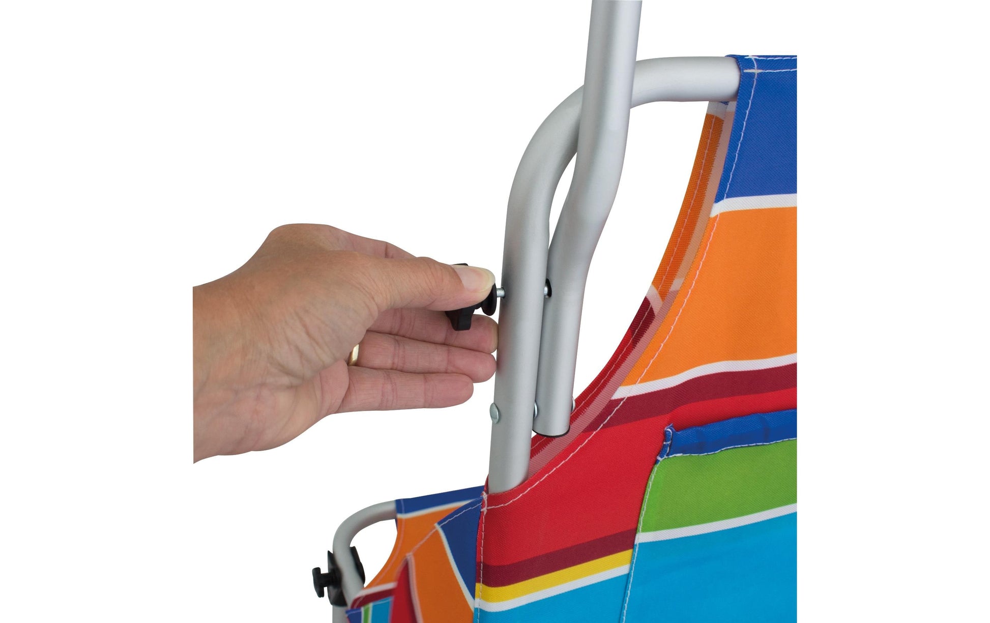 Eurotrail Strandwagen Stripes – faltbar, Aluminiumrahmen – bis 80 kg, 680 × 1120 × 720 mm – mehrfarbig