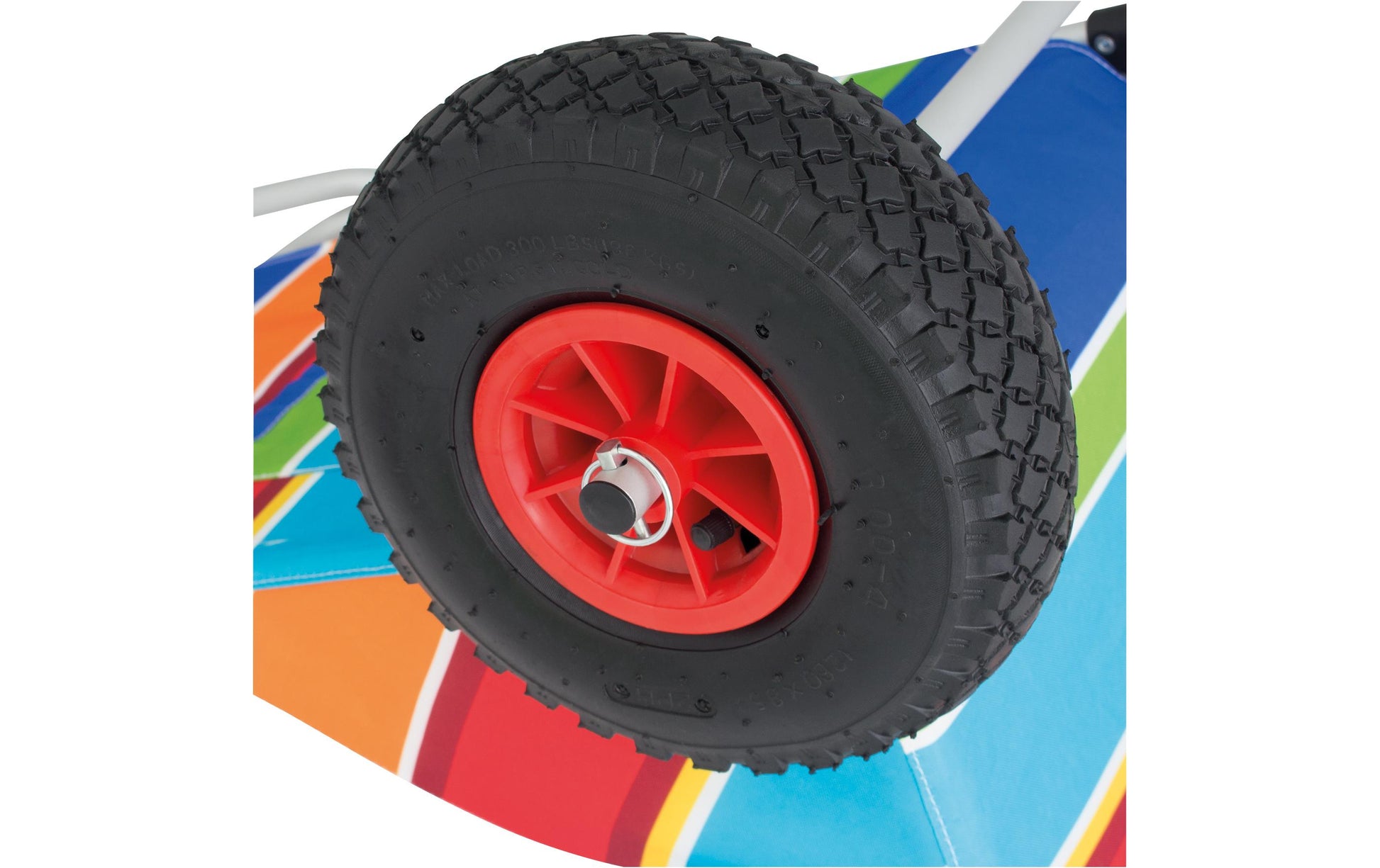 Eurotrail Strandwagen Stripes – faltbar, Aluminiumrahmen – bis 80 kg, 680 × 1120 × 720 mm – mehrfarbig