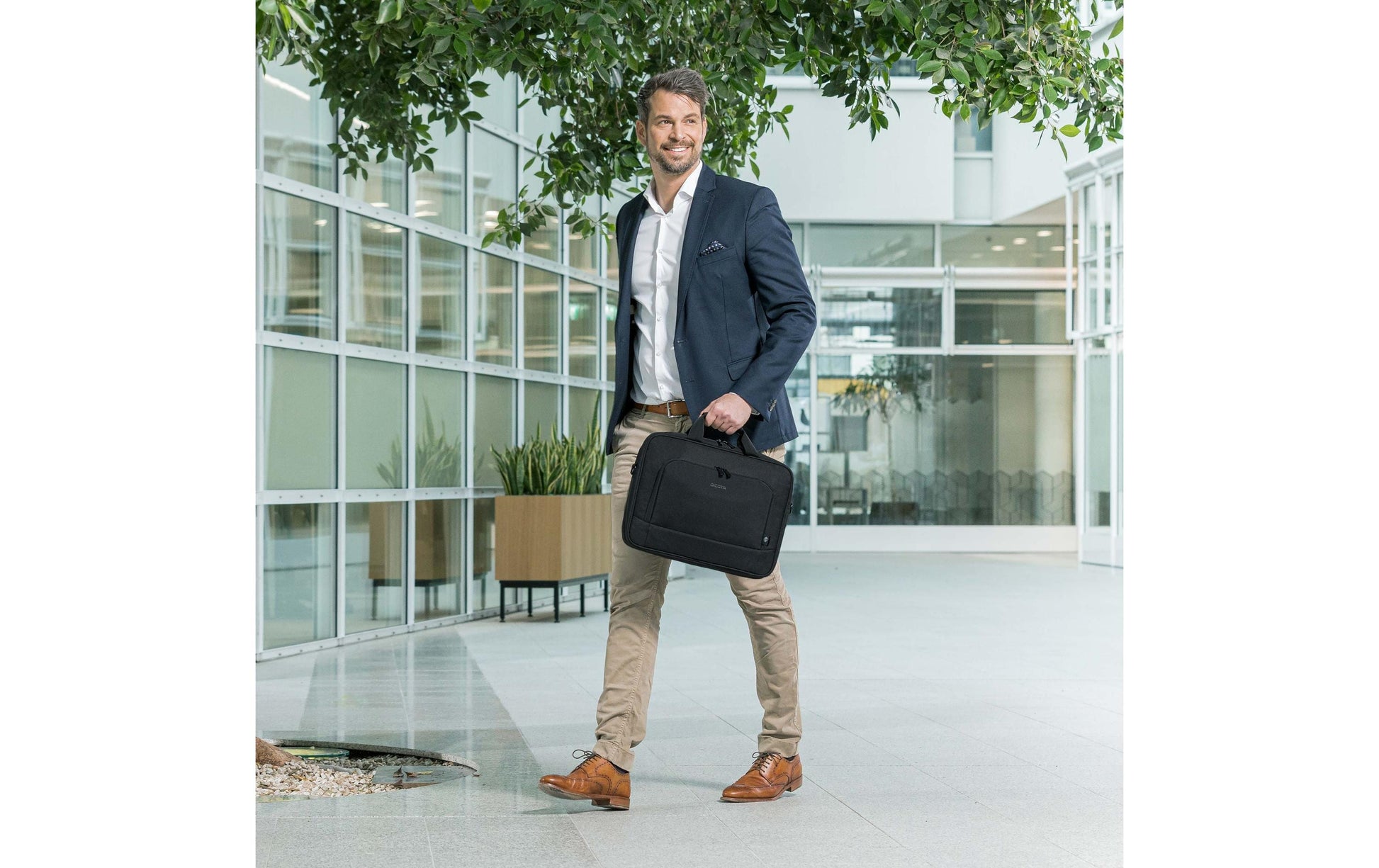 DICOTA Notebook-Tasche bis 14,1" – Trolley-Band, abnehmbarer Schultergurt – Schwarz