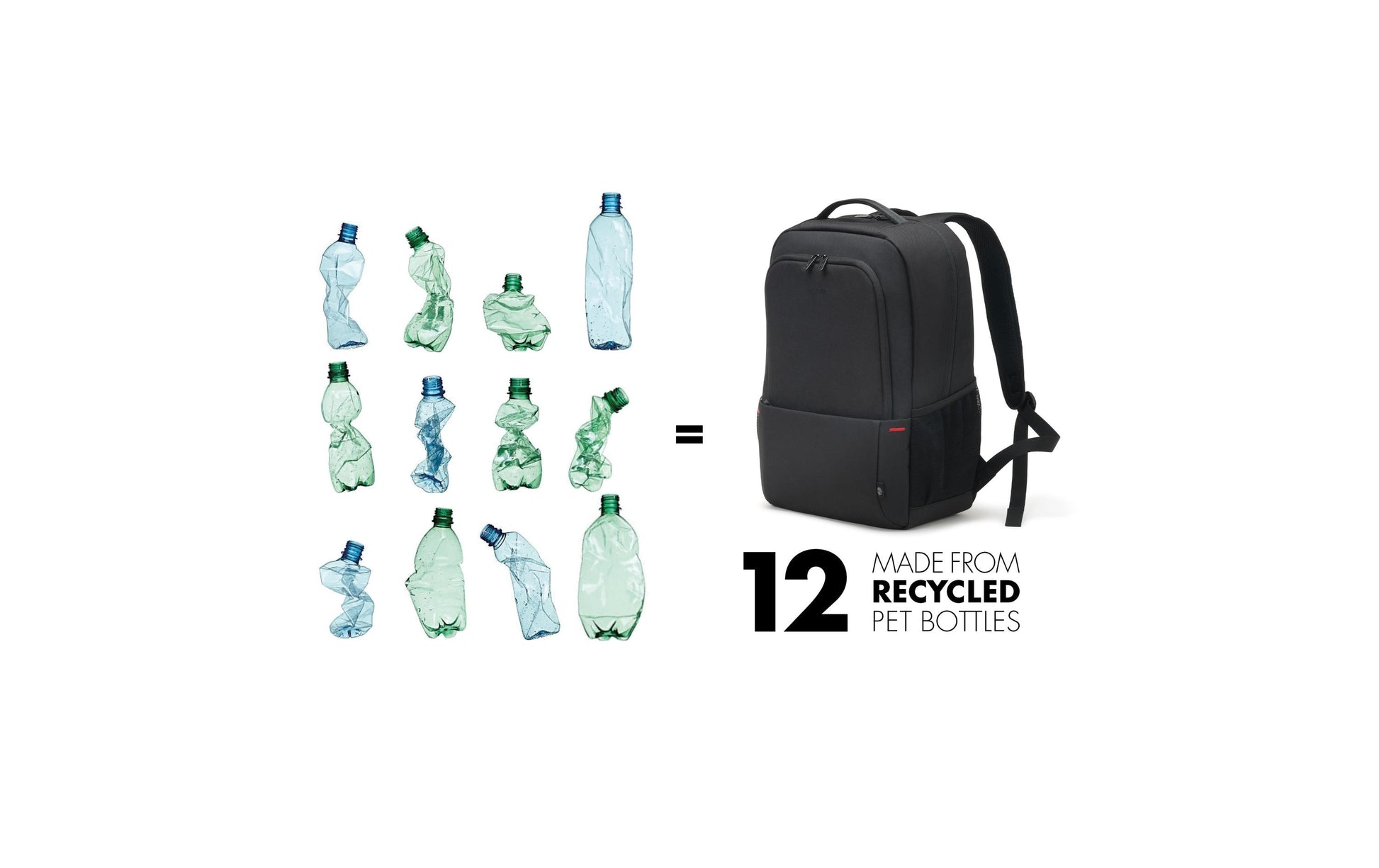 DICOTA Notebook-Rucksack 15,6" – 24 l, Recyceltes Polyester – Schwarz