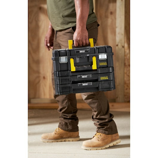 Stanley Werkzeugkasten FatMax TSTAK, 333 × 335 × 324 mm, Kunststoff, schwarz, Belastbarkeit 37,5 kg