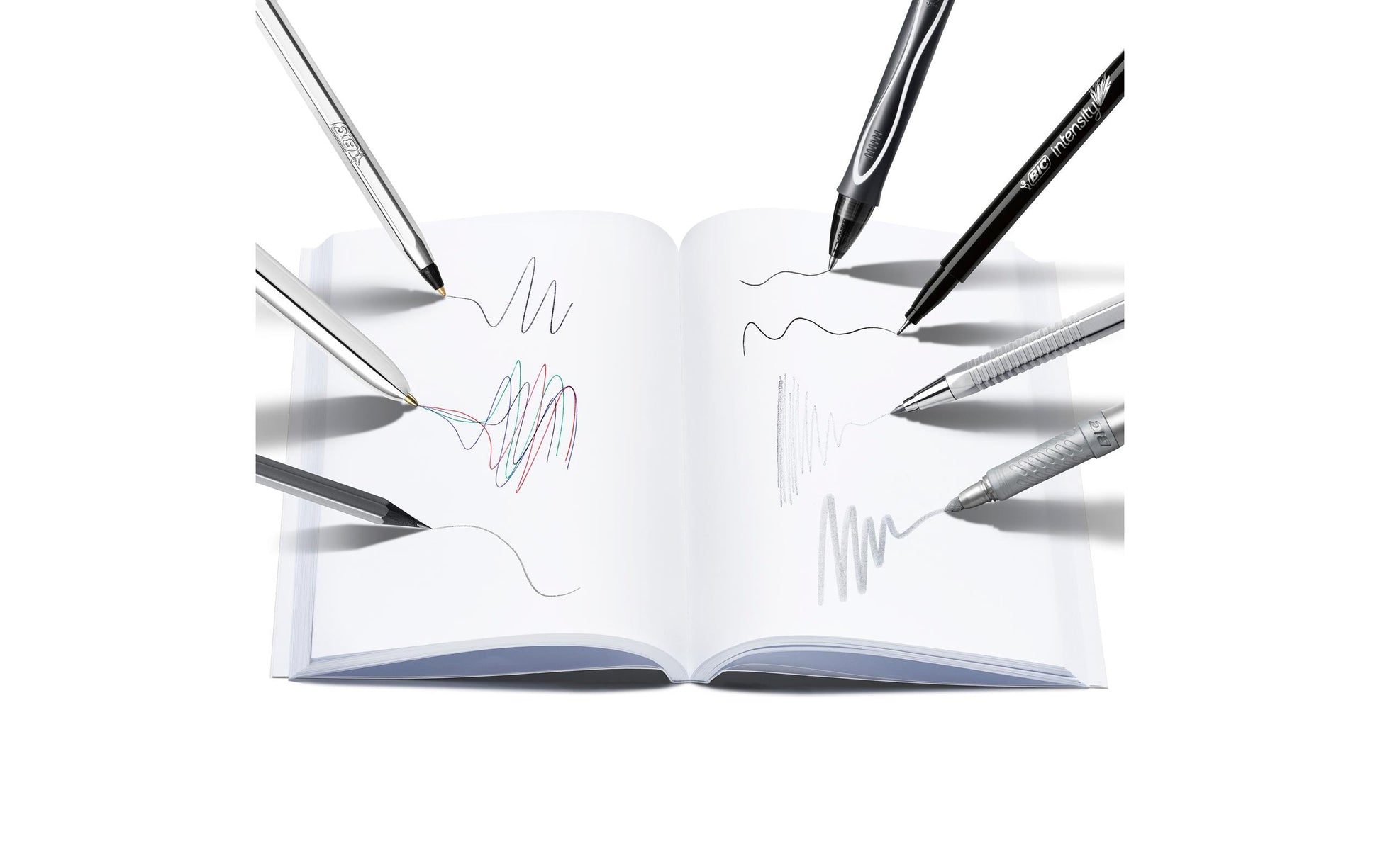 BIC Geschenkset – 110 × 220 mm – Notizbuch & Schreibgeräte – schwarz/grau/silber/weiss