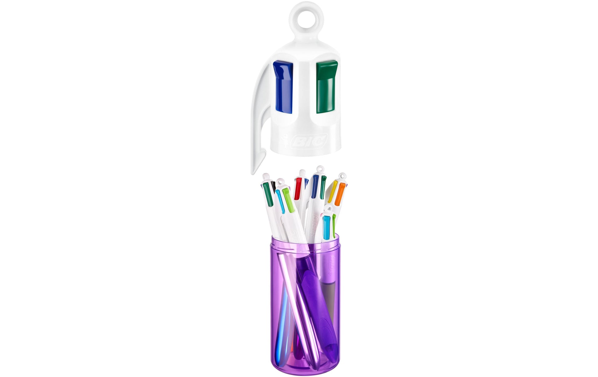 BIC 4 Farben Multifunktionskugelschreiber – 4 Farben, Druck, Metall, nachfüllbar, 6er Pack