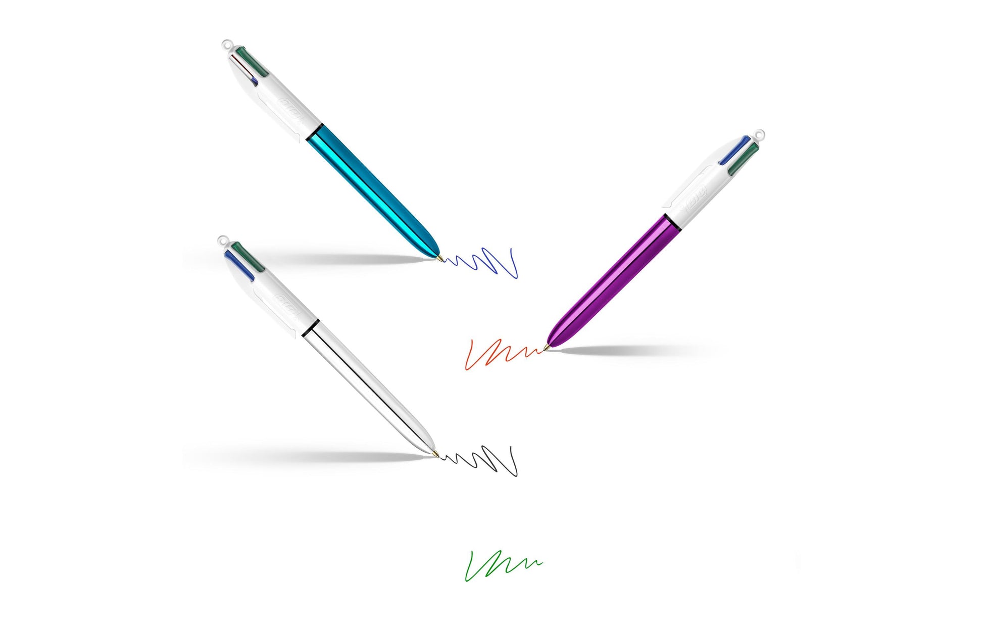 BIC 4 Farben Multifunktionskugelschreiber – 4 Farben, Druck, Metall, nachfüllbar, 6er Pack