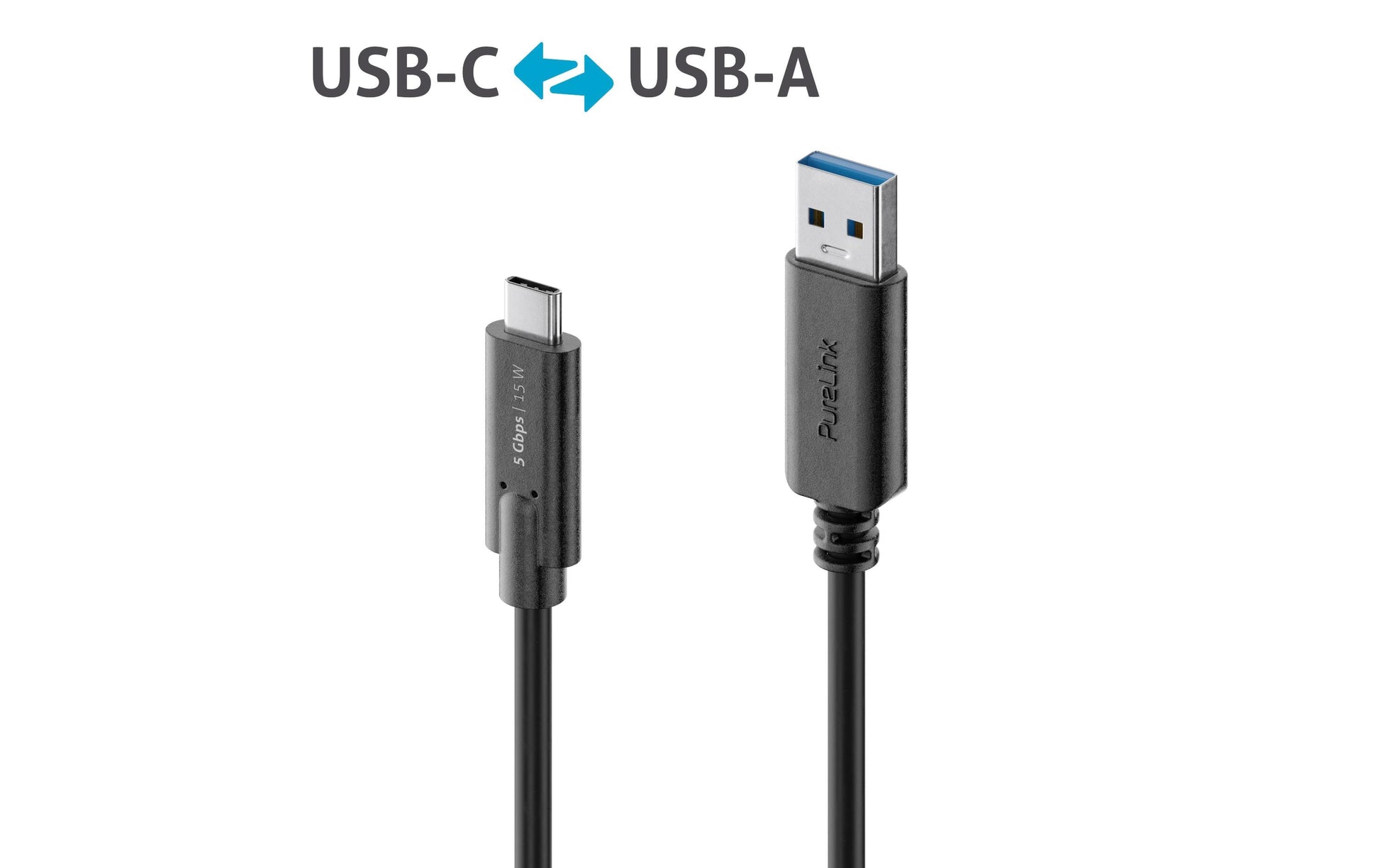 PureLink USB-Kabel, USB-A zu USB-C, 1,5 m, USB 3, Lade-/Datenkabel