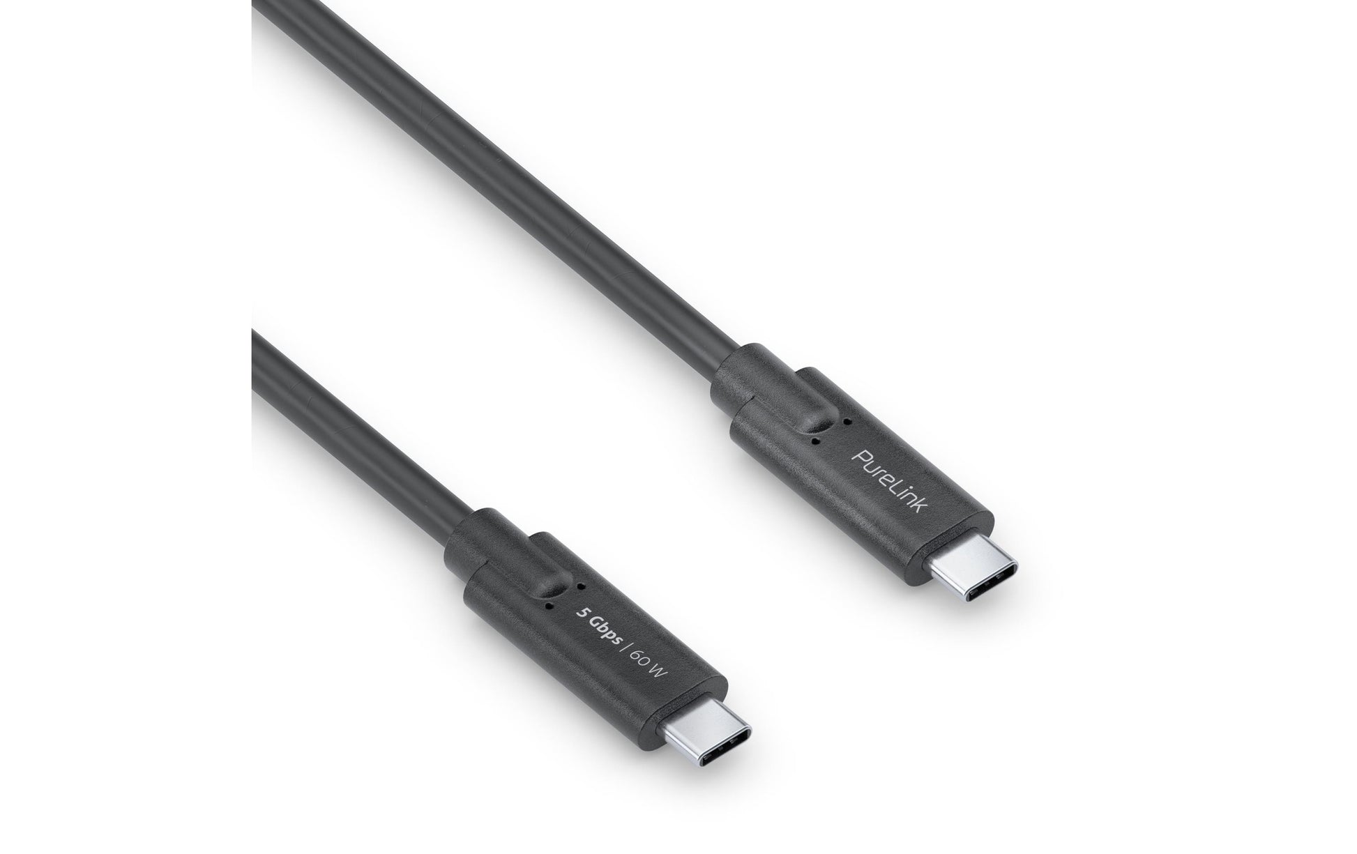 PureLink USB-C auf USB-C Kabel – USB 3.2 Gen 1 (5 Gbit/s) – 1 m – PVC, Goldstecker – Schwarz
