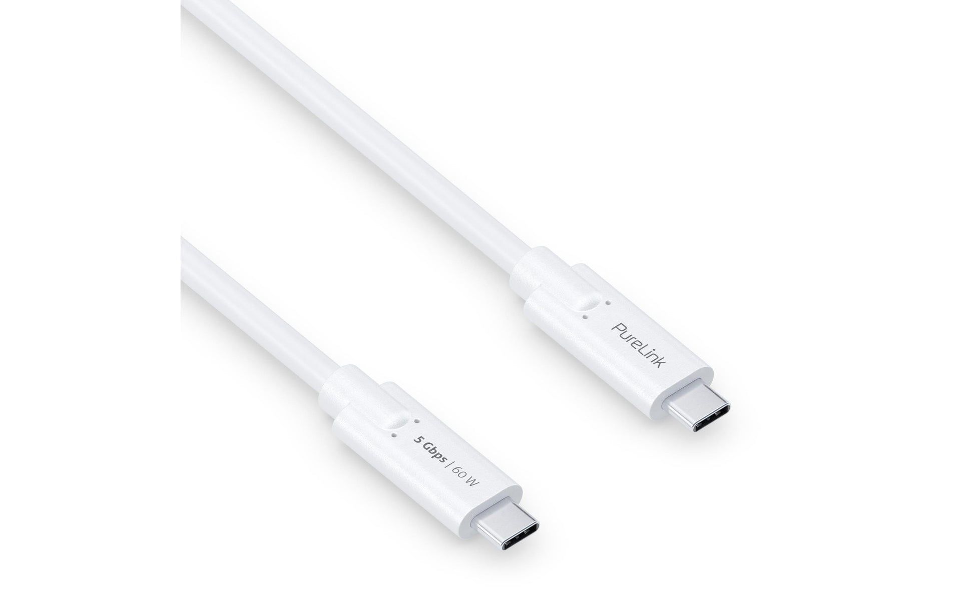 PureLink USB-C auf USB-C Kabel – USB 3.2 Gen 1 (5 Gbit/s) – 1,5 m – Goldstecker, PVC-Mantel – Weiss
