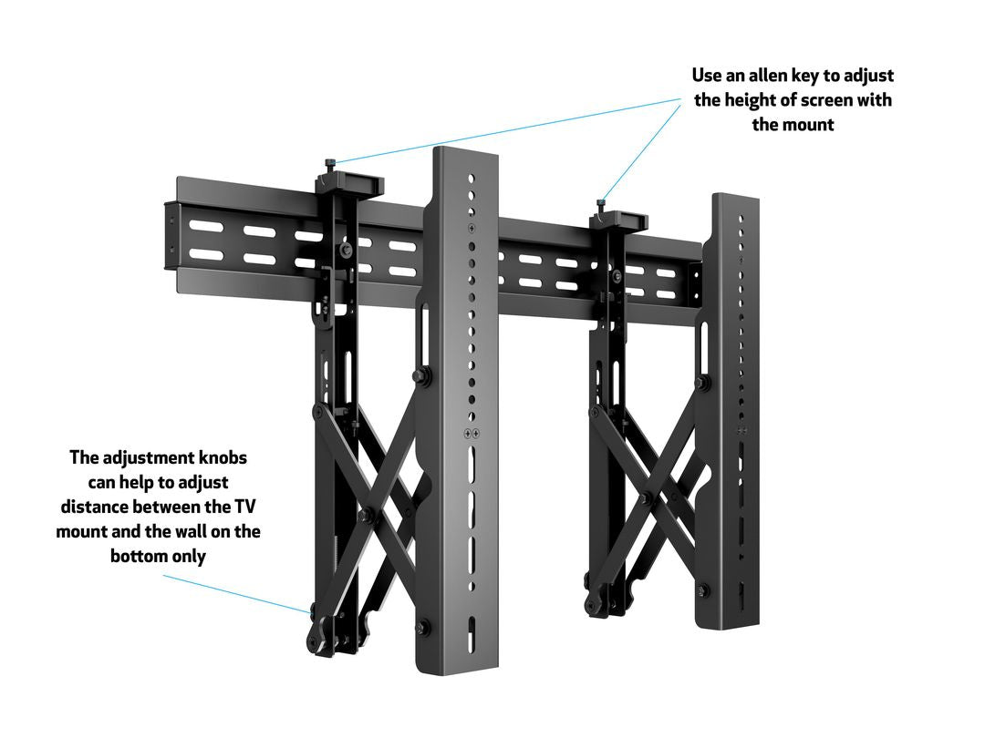 Multibrackets Wandhalterung, ausziehbar, für 40–70", VESA 200×200–600×400, bis 40 kg, schwarz
