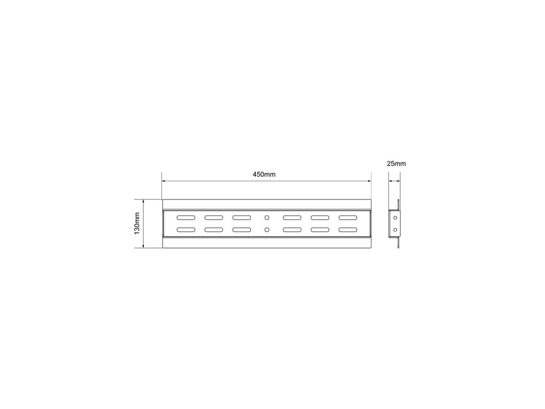 Multibrackets M Public Rail 450 – Zubehör: Schiene – für M Public Video Wall Mount Push, schwarz