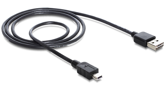 DeLOCK USB-A auf Mini-USB-B Kabel – USB 2.0 (480 Mbit/s) – 5 m – Goldkontakte – Schwarz