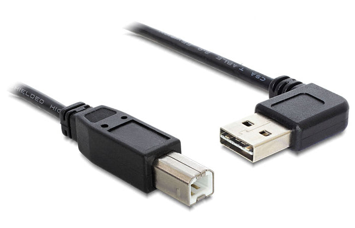 DeLOCK USB-A auf Micro-USB-B Kabel – USB 2.0 (480 Mbit/s) – 5 m – Abgewinkelt (USB-A) – Schwarz