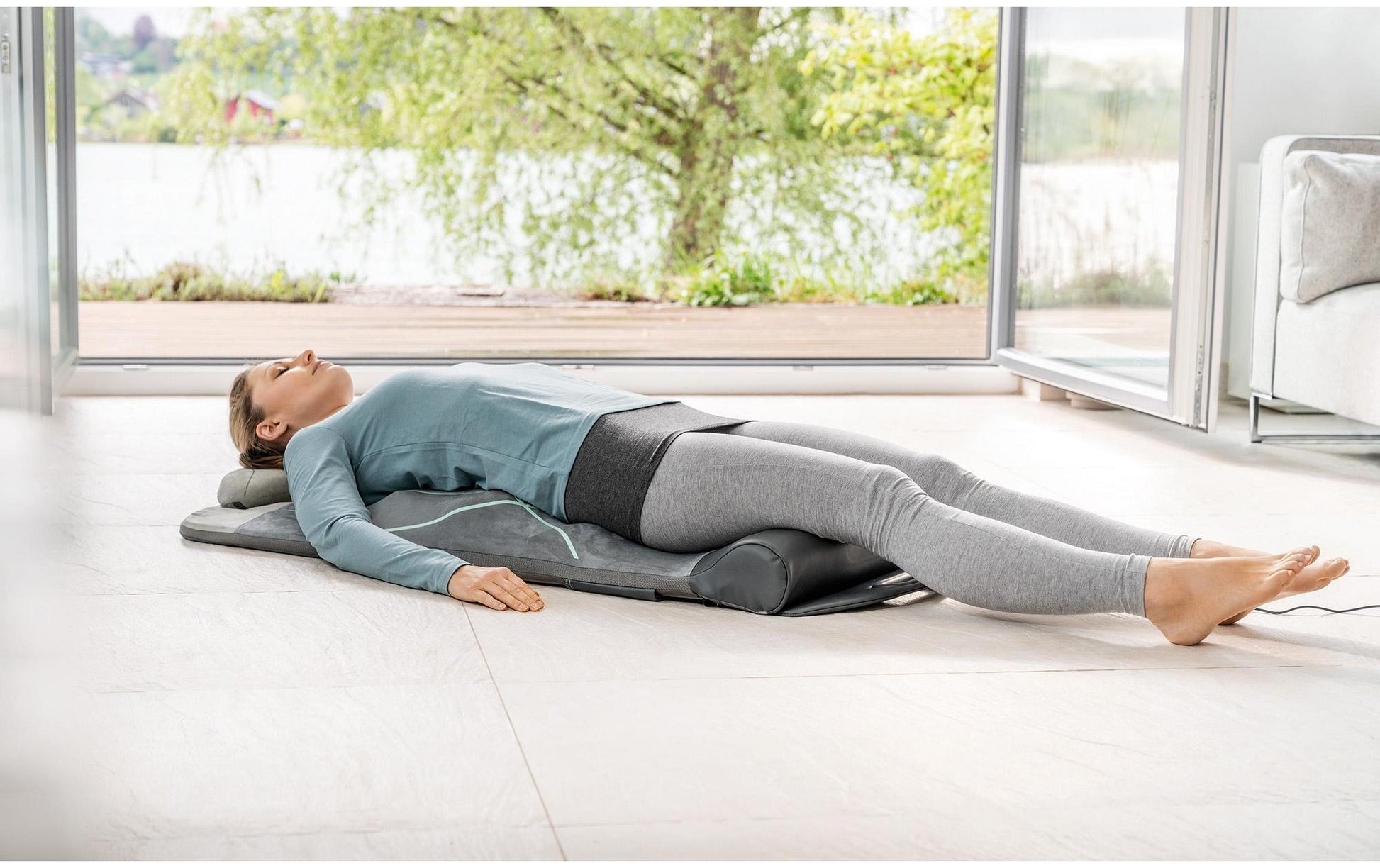 Beurer Yoga- und Streckmatte MG 280 – 127 × 55 cm, 10 cm dick – grau